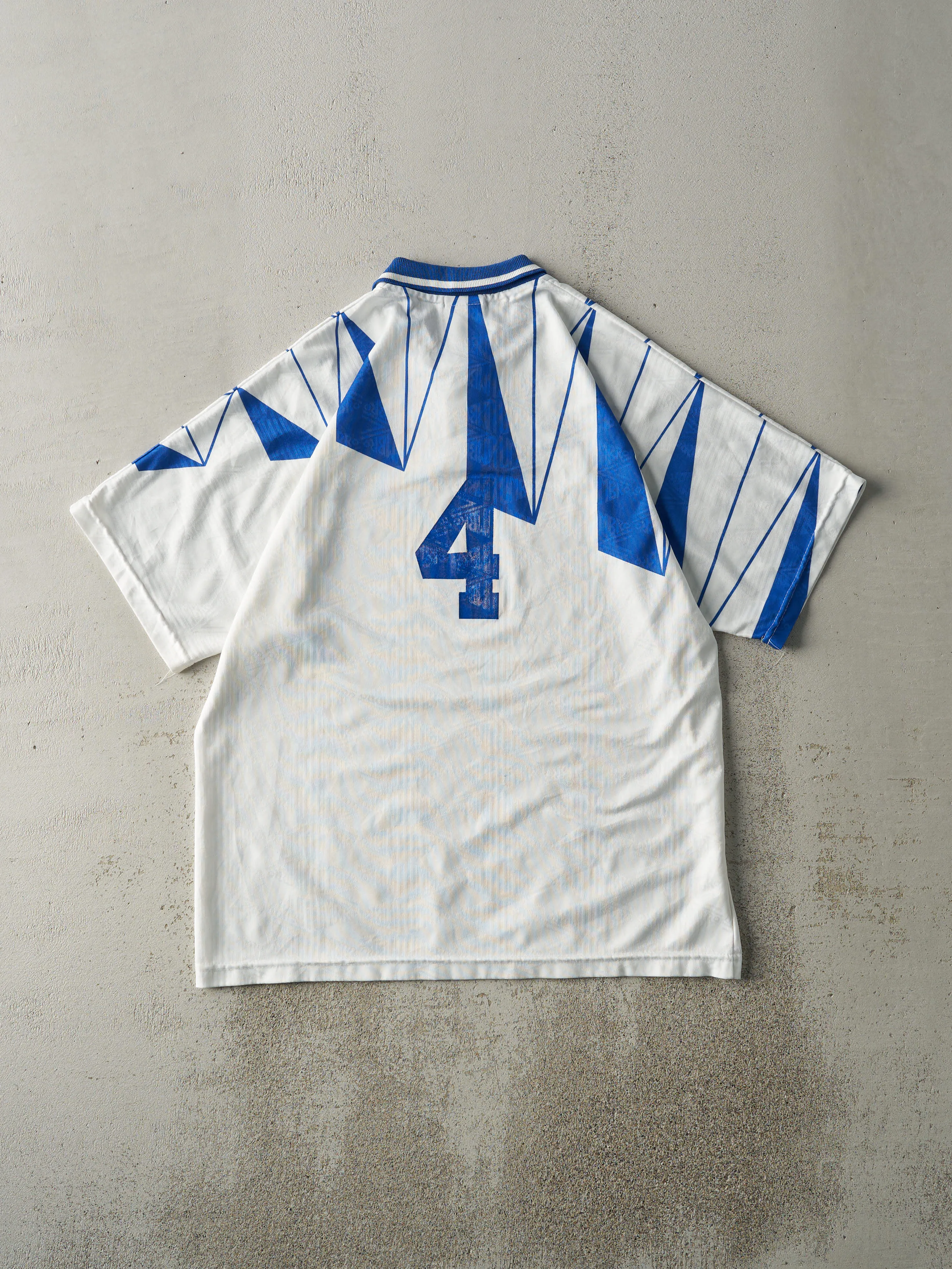 Vintage 90s White & Blue Umbro Soccer Jersey (M/L) sold by Rebalance Vintage product image thumbnail 3