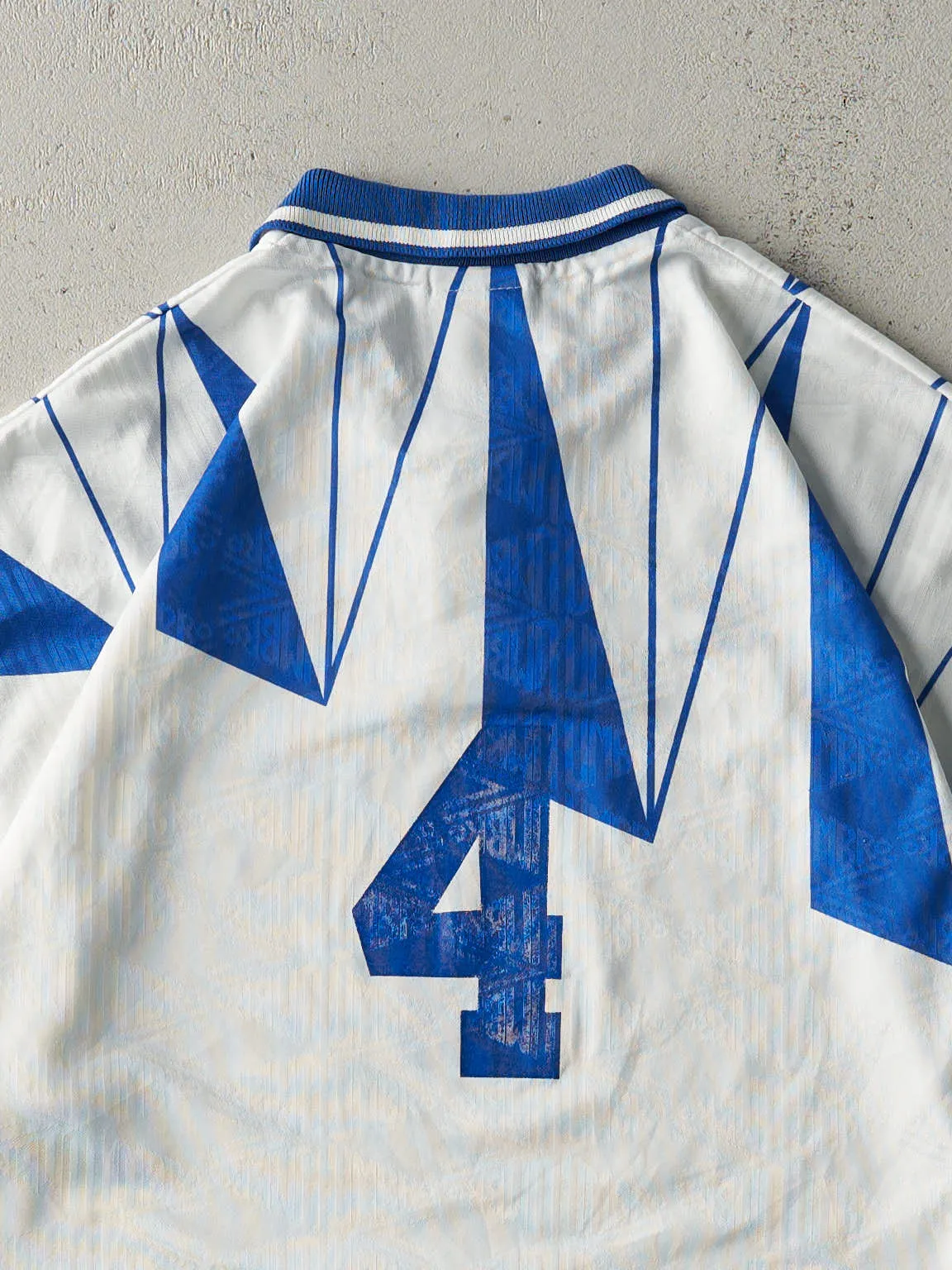 Vintage 90s White & Blue Umbro Soccer Jersey (M/L) sold by Rebalance Vintage product image thumbnail 5