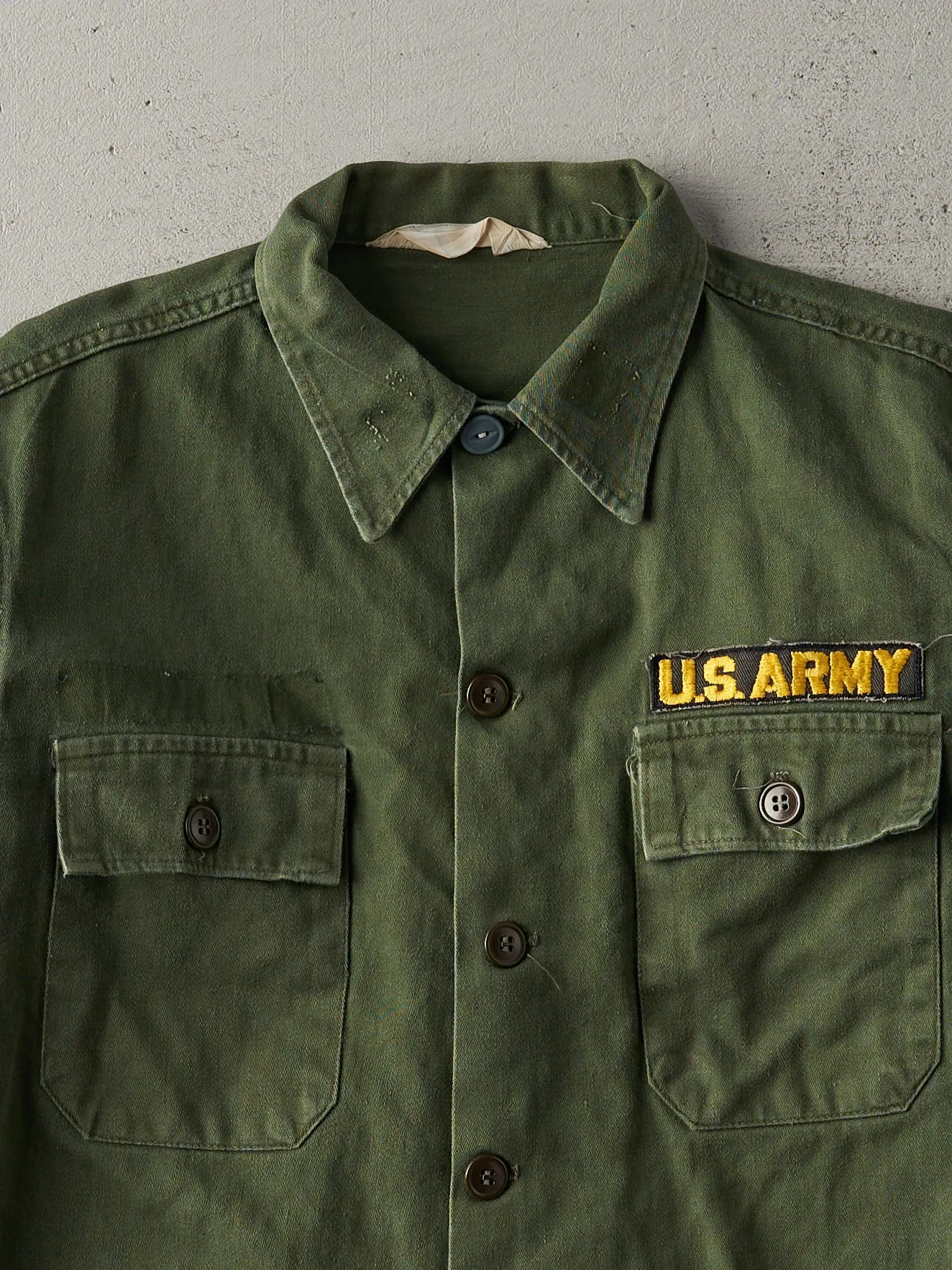 Vintage 70s Green US Army Button Up Jacket (S) sold by Rebalance Vintage product image thumbnail 2