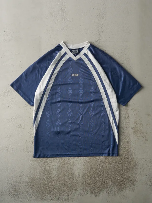 Vintage Y2K Slate Blue #44 Umbro Striped Jersey (M/L) sold by Rebalance Vintage