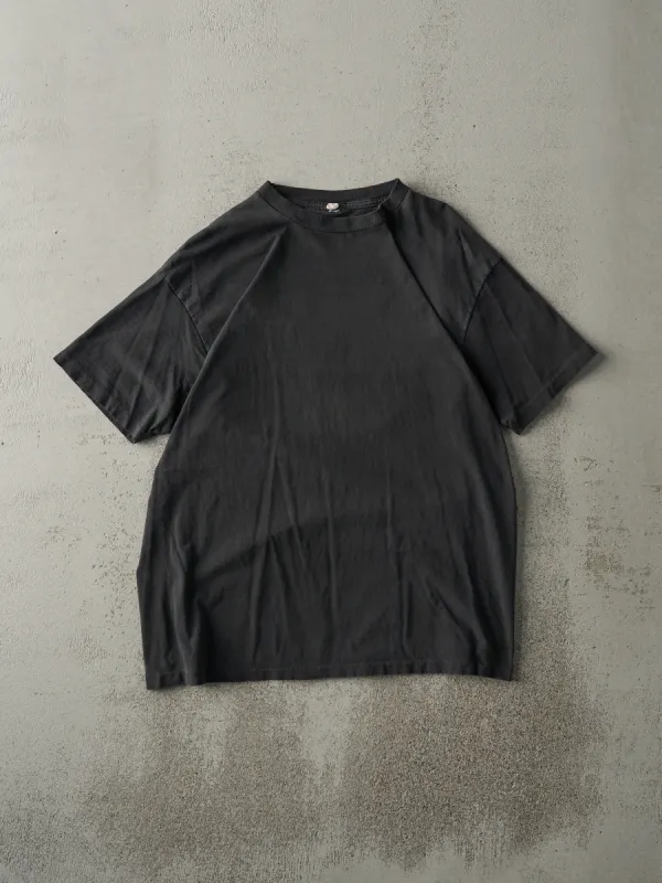 Vintage 90s Faded Black Blank Single Stitch Tee (M) sold by Rebalance Vintage
