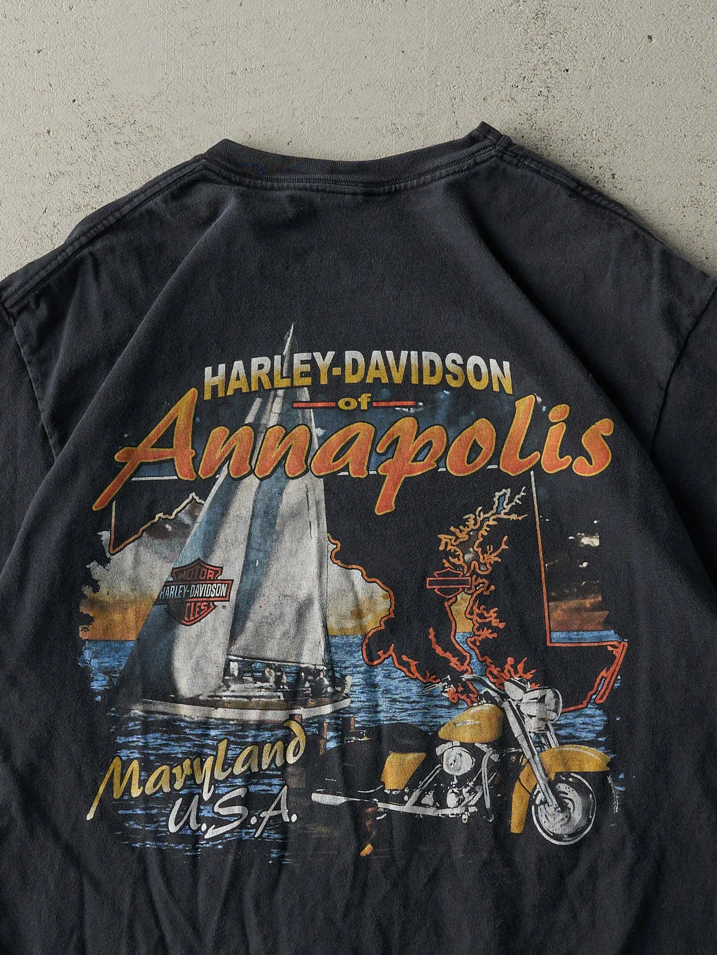 Vintage 05' Faded Black Harley Davidson Annapolis, MA Harley Davidson Tee (M) sold by Rebalance Vintage product image thumbnail 4