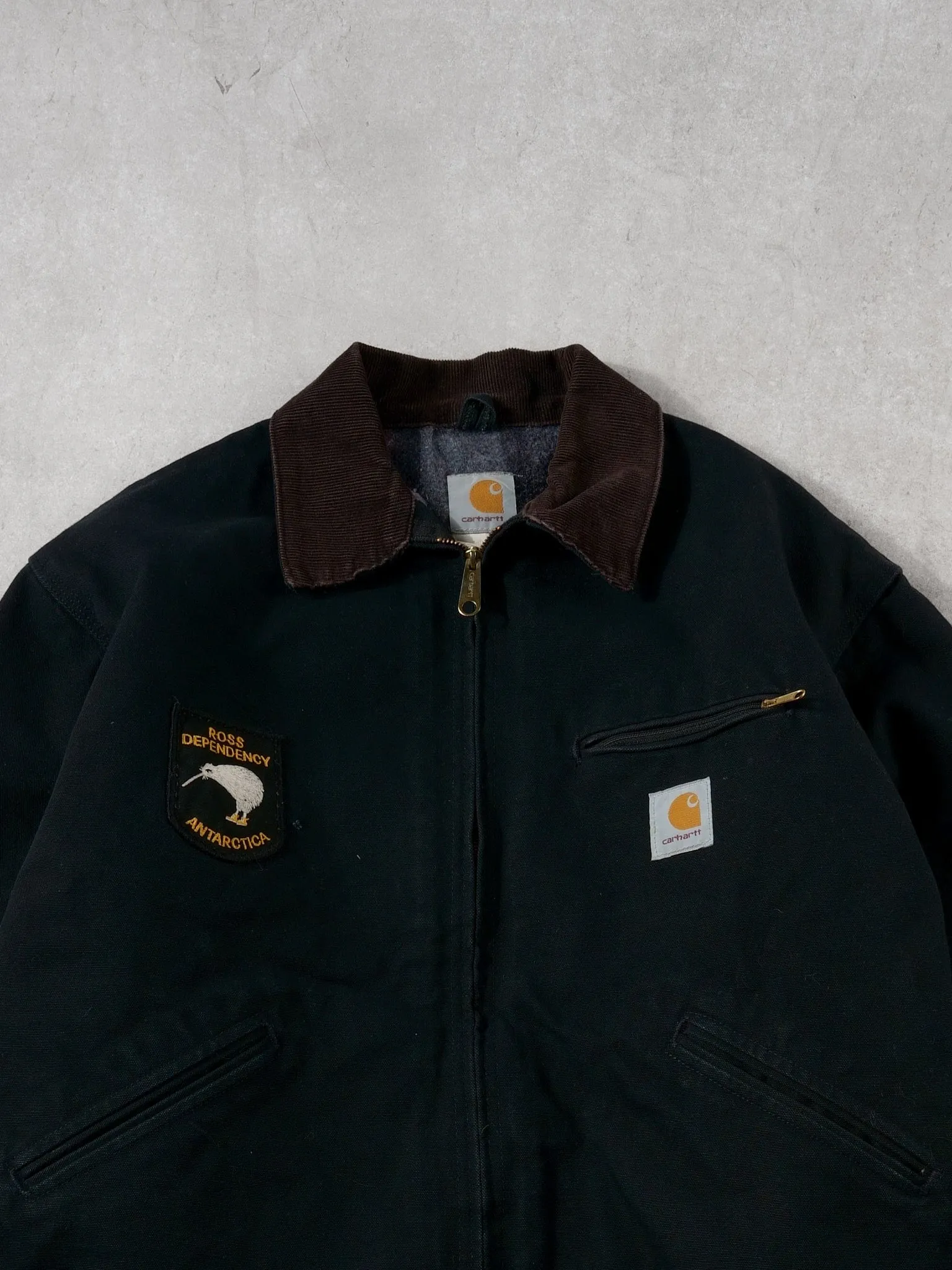 Vintage 90s Black Carhartt Blanket Lined Detroit Jacket (L/XL) sold by Rebalance Vintage product image thumbnail 3