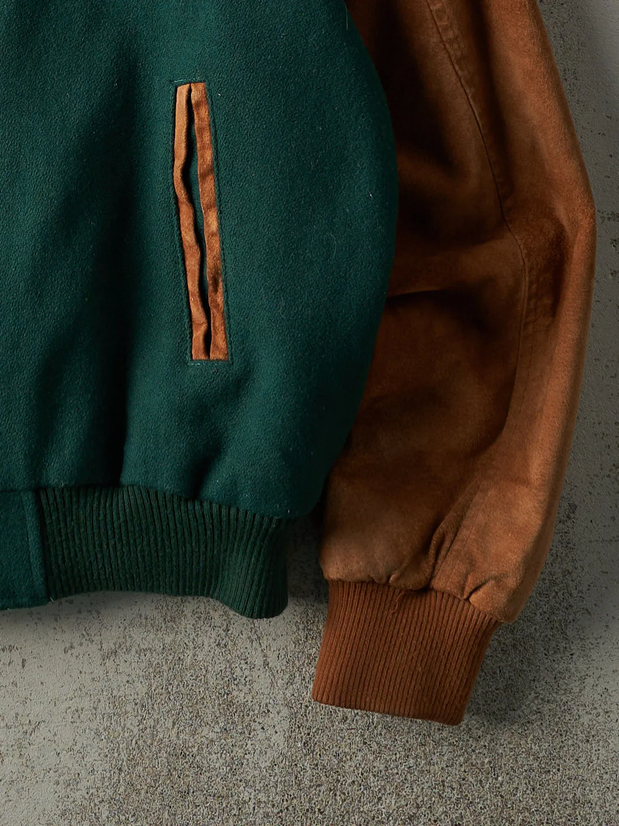 Vintage 90s Green & Brown Canadian Waste Services Wool Varsity Jacket (M) sold by Rebalance Vintage product image thumbnail 3