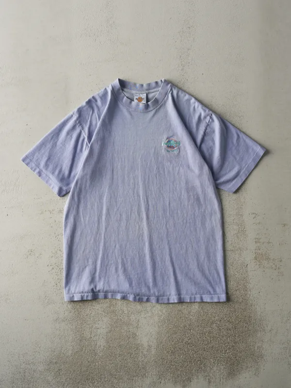 Vintage 90s Washed Blue Embroidered Hard Rock Las Vegas Single Stitch Tee (M/L) sold by Rebalance Vintage