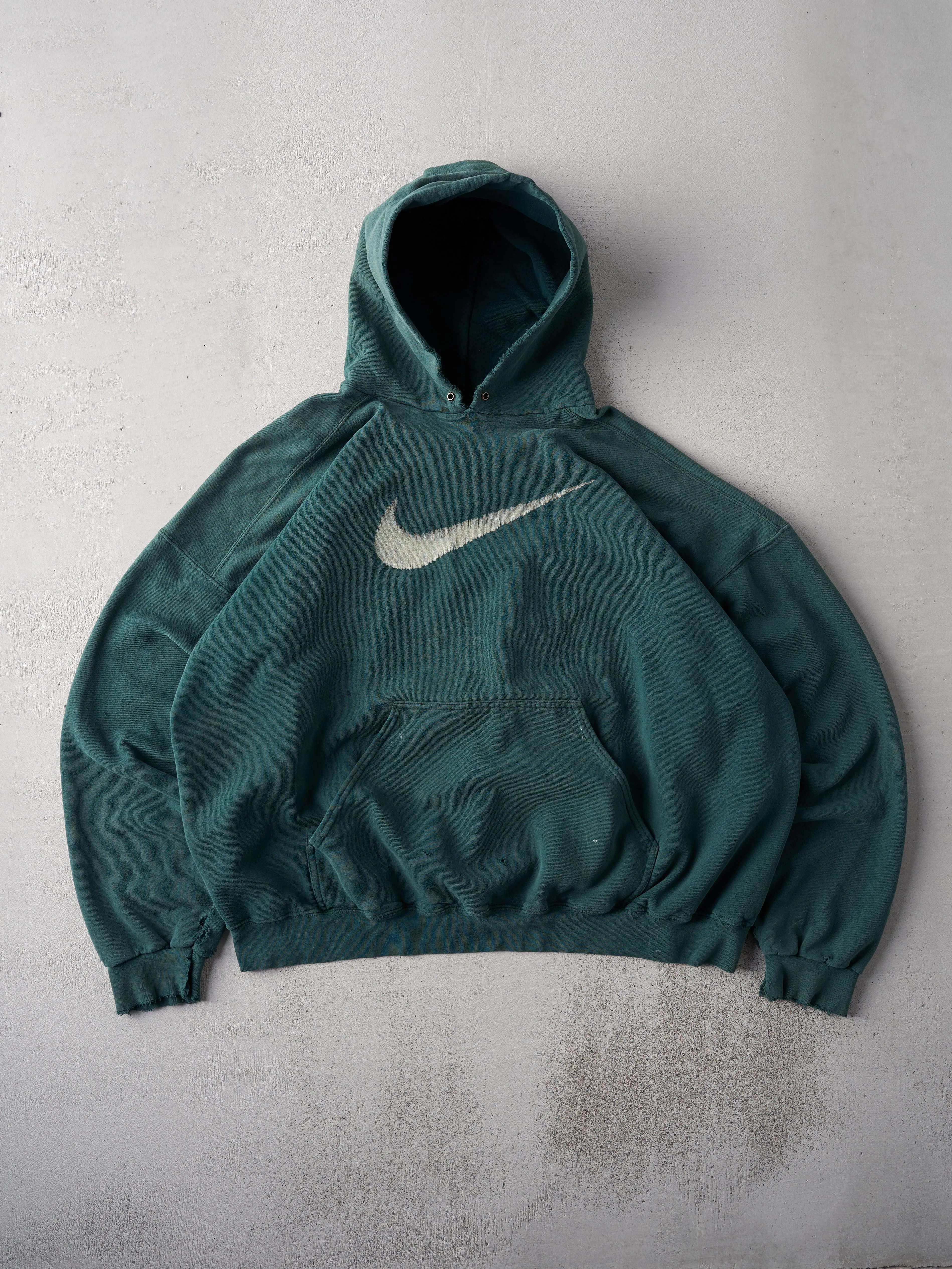 Vintage 90s Forest Green Nike Hoodie (XXL) sold by Rebalance Vintage product image thumbnail 2