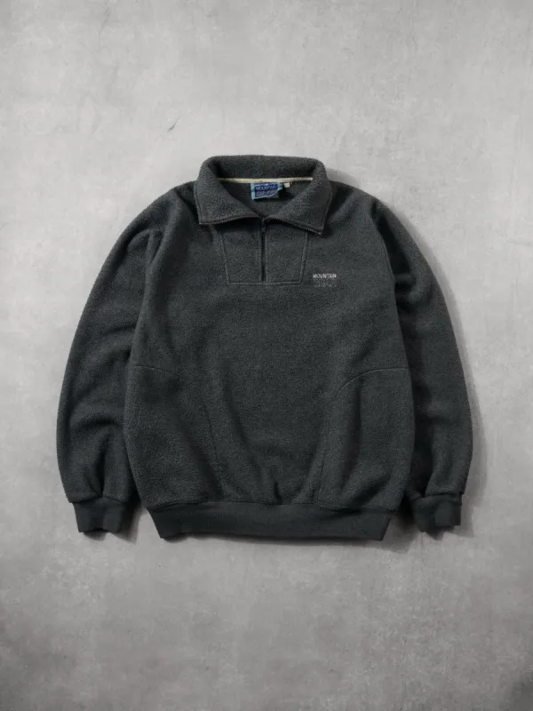 Vintage 90s Grey Mountain Gear Collared Fleece 1/4 Zip Up (L) sold by Rebalance Vintage
