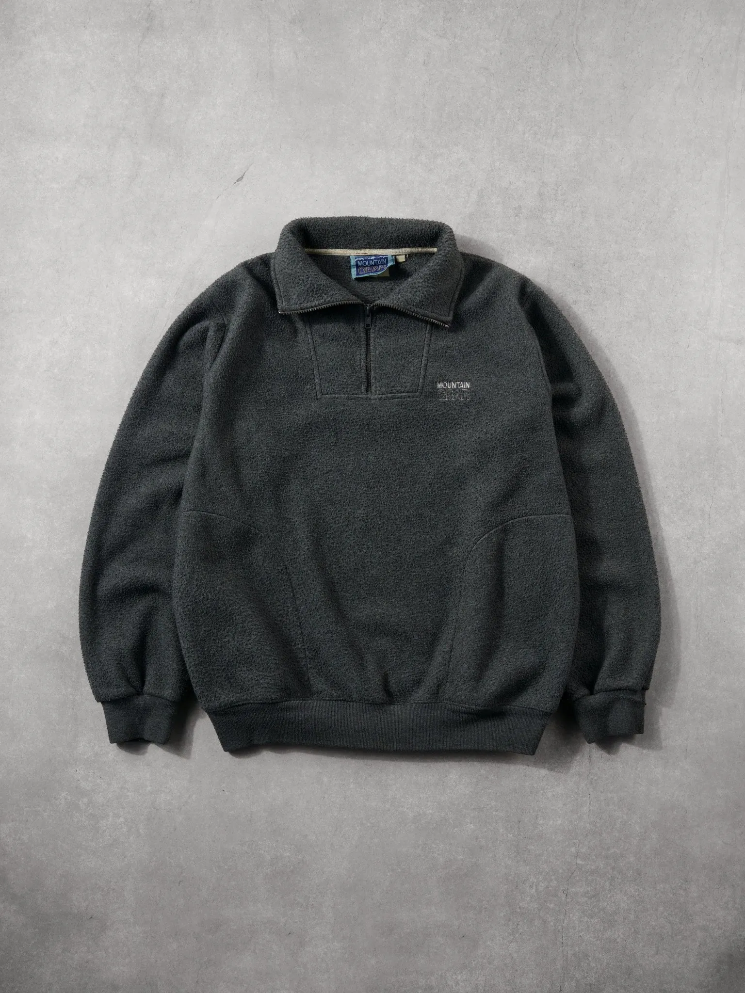 Vintage 90s Grey Mountain Gear Collared Fleece 1/4 Zip Up (L) sold by Rebalance Vintage