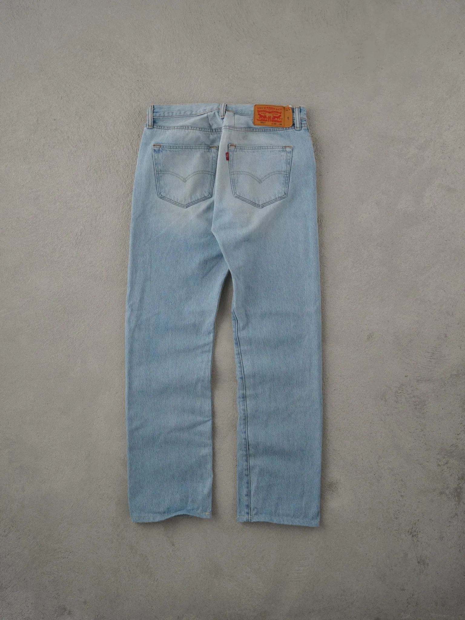 Vintage 90s Light Washed Blue Levi's 501 Denim Jeans (34x31) sold by Rebalance Vintage product image thumbnail 2