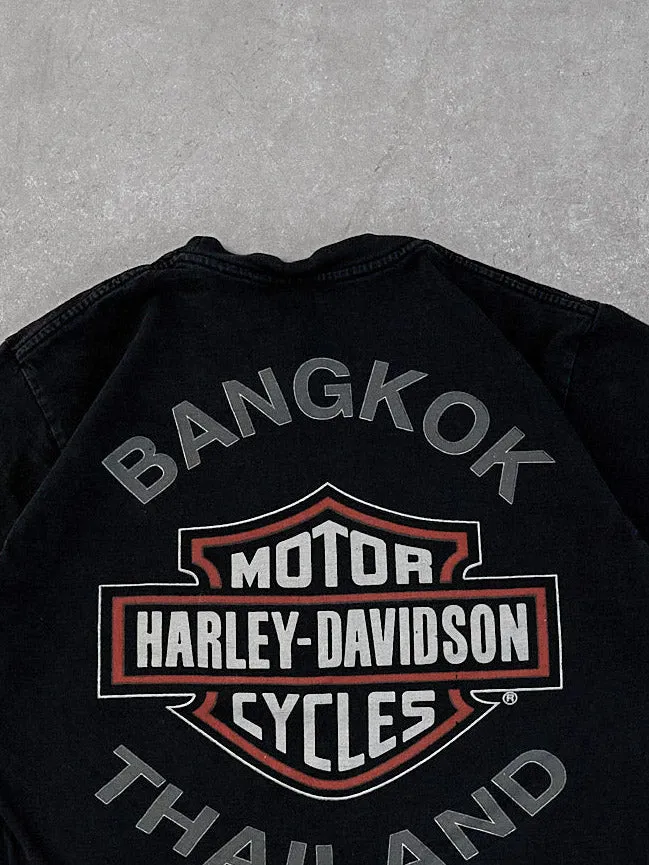 Vintage Black Harley Davidson Bangkok Thailand Graphic Tee (M) sold by Rebalance Vintage product image thumbnail 4