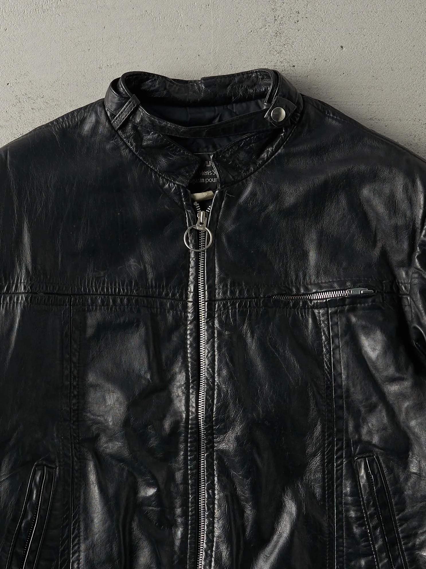 Vintage 90s Black Sears Biker Jacket (M) sold by Rebalance Vintage product image thumbnail 4