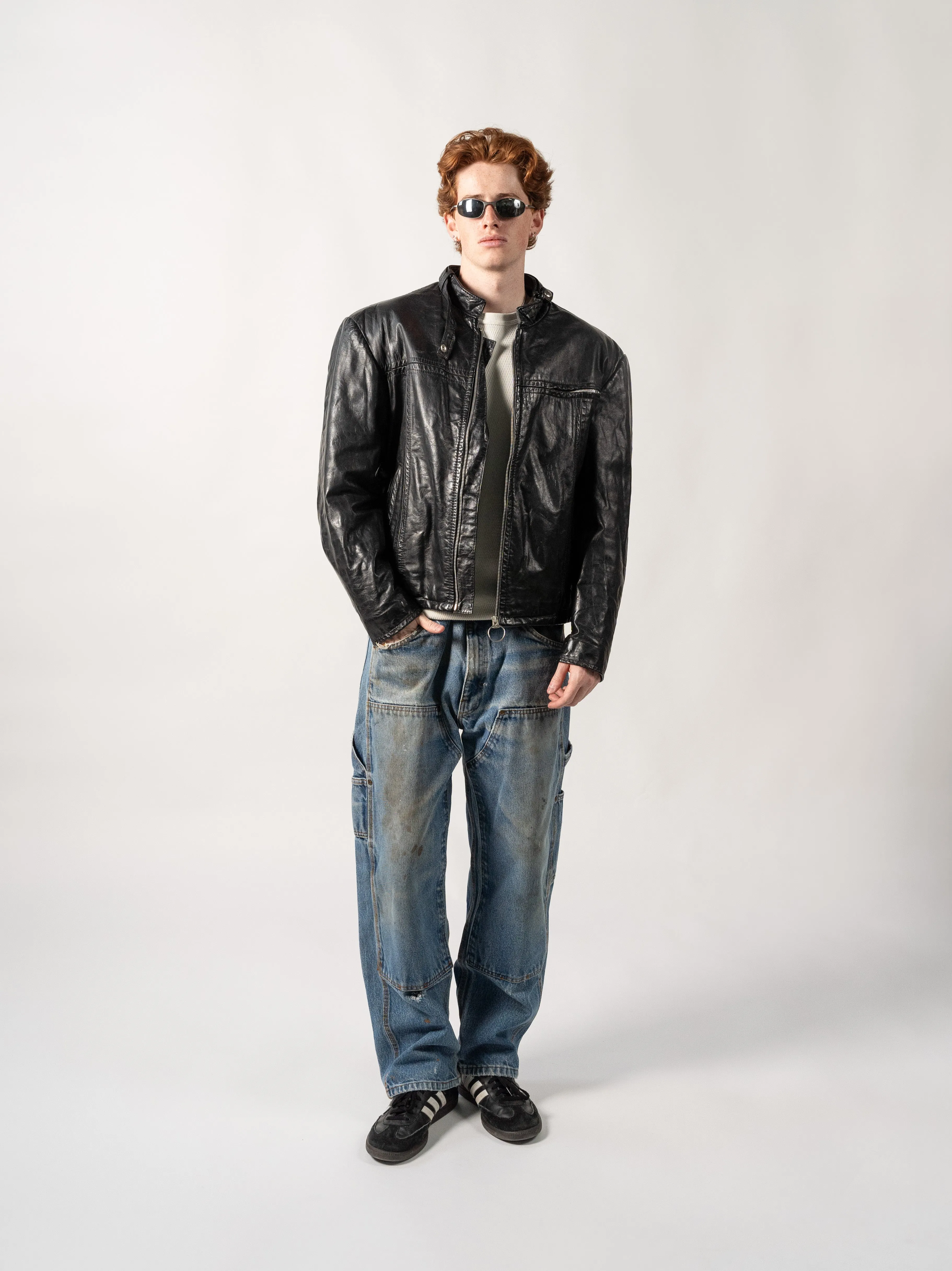 Vintage 90s Black Sears Biker Jacket (M) sold by Rebalance Vintage product image thumbnail 2