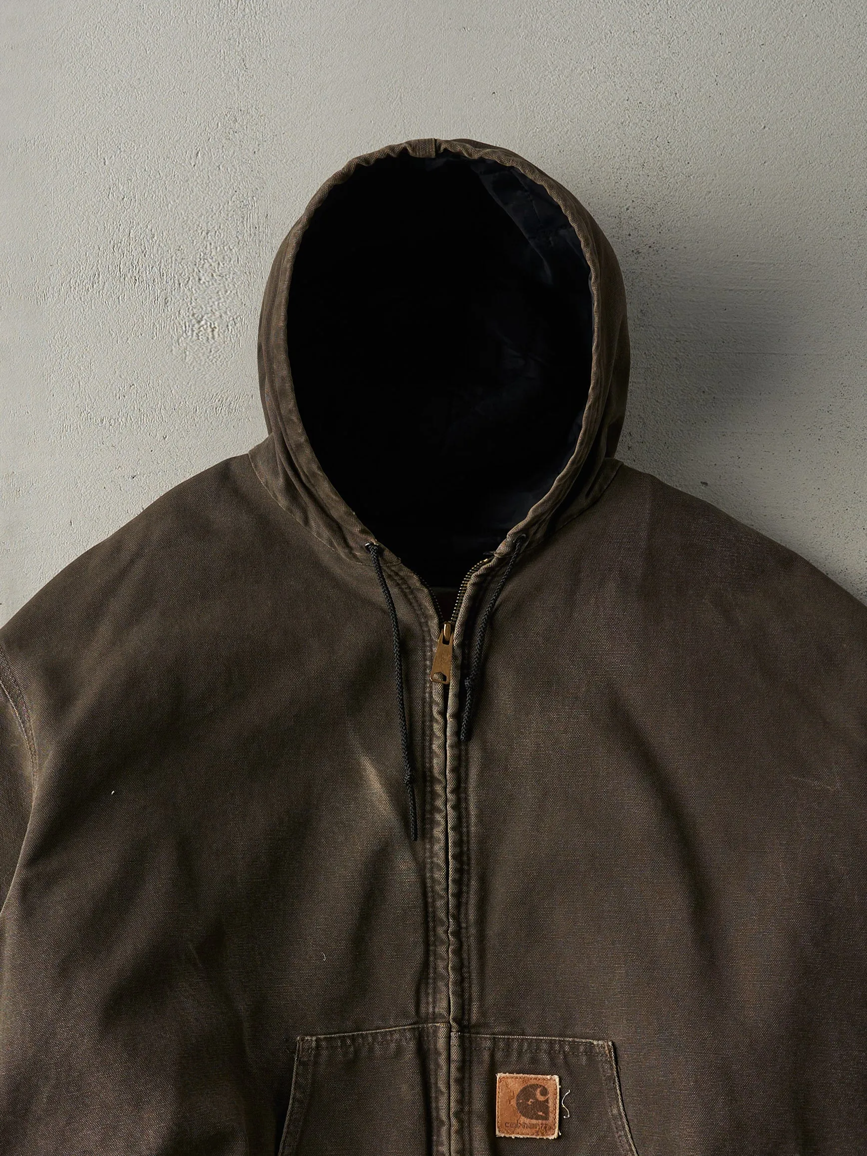 Vintage Y2K Brown Carhartt Hooded Work Jacket (XXXL) sold by Rebalance Vintage product image thumbnail 2