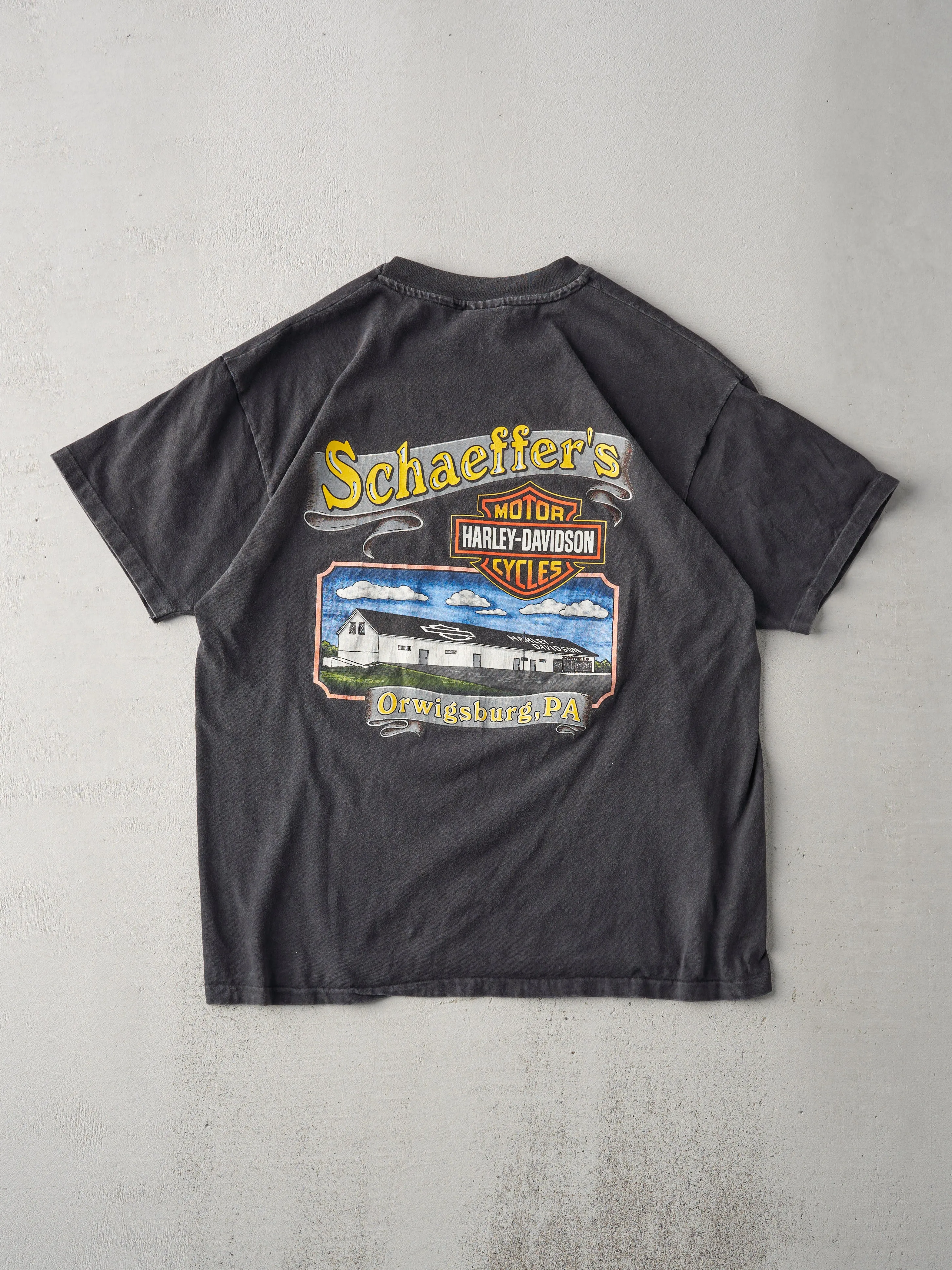 Vintage 90s Black Harley Single Stitch Tee (L) sold by Rebalance Vintage product image thumbnail 2