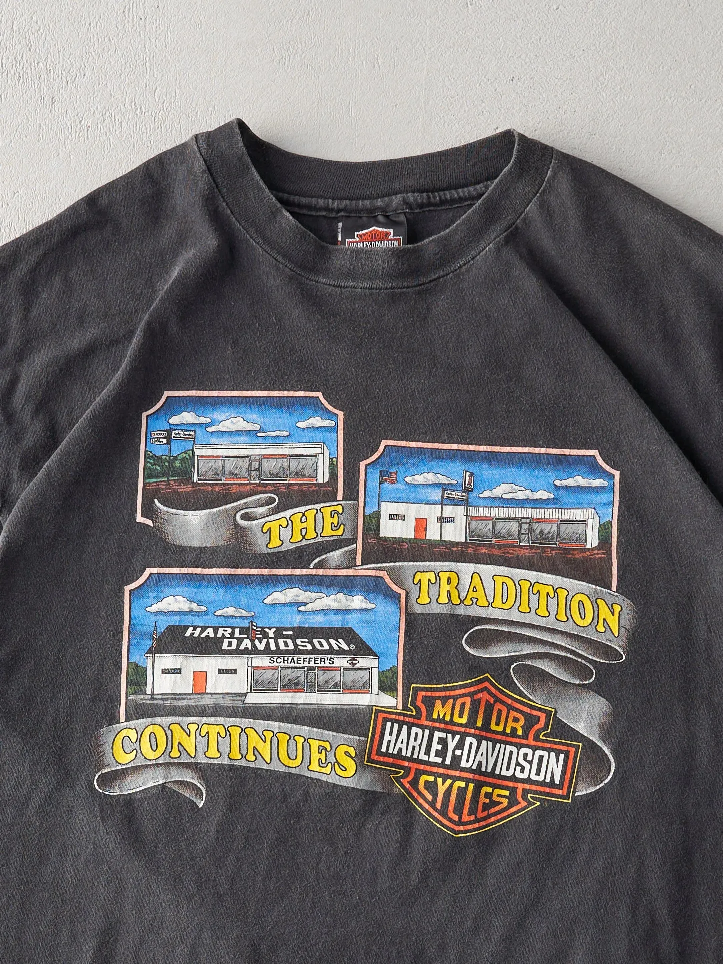 Vintage 90s Black Harley Single Stitch Tee (L) sold by Rebalance Vintage product image thumbnail 3