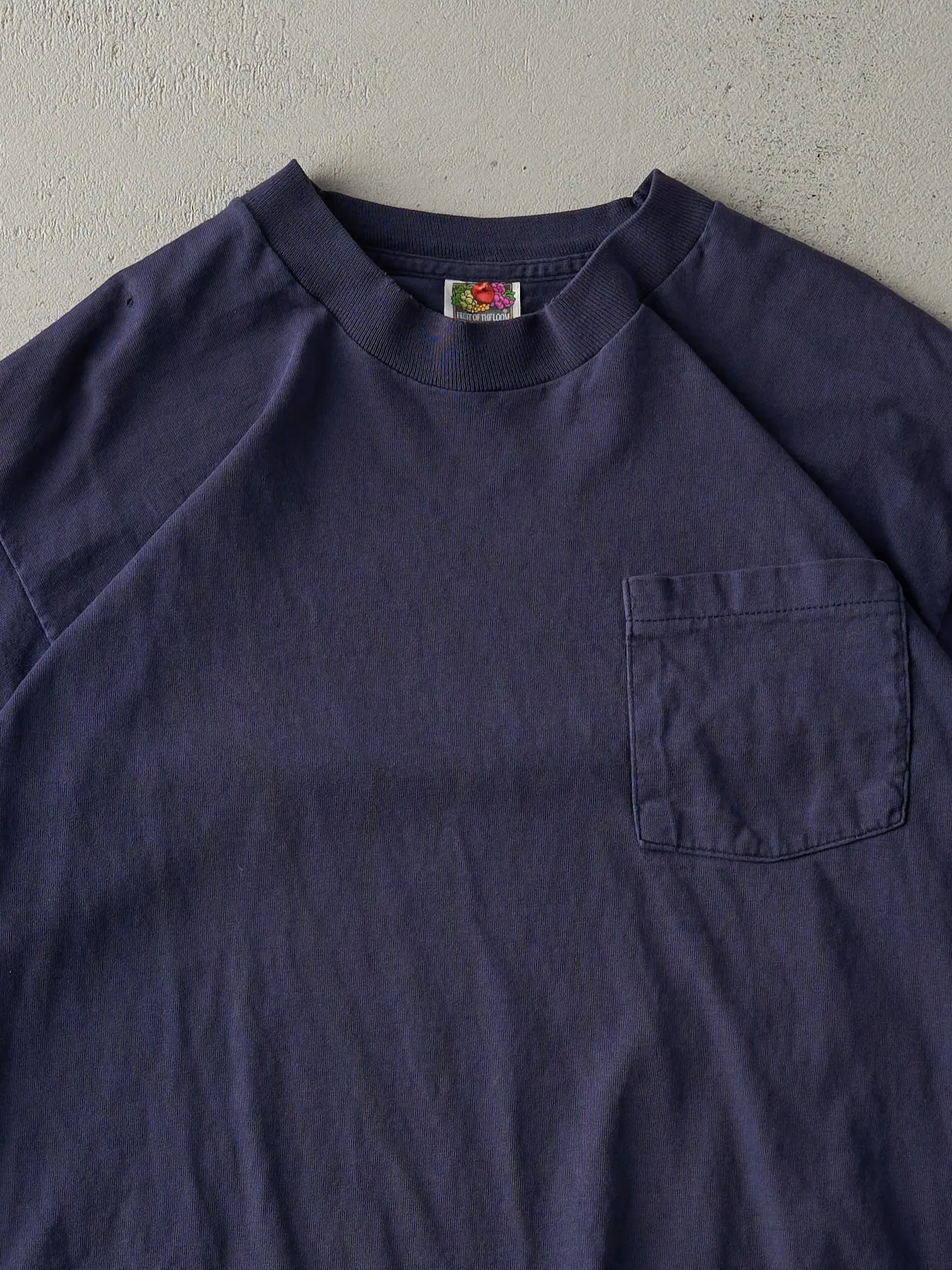 Vintage 90s Navy Blue Single Stitch Pocket Tee (M/L) sold by Rebalance Vintage product image thumbnail 2