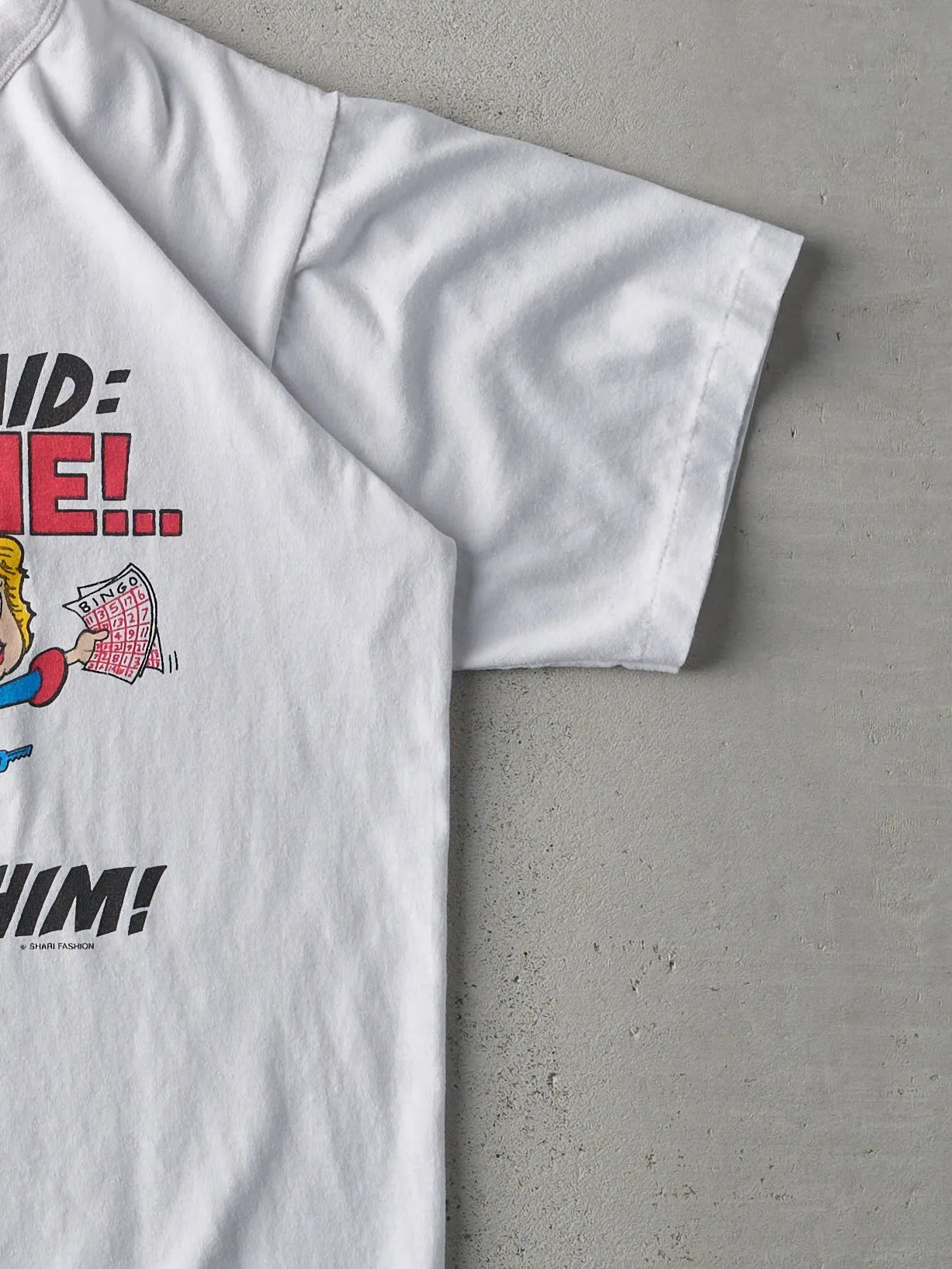 Vintage 80s White "Bingo or Me" Tee (M) sold by Rebalance Vintage product image thumbnail 3