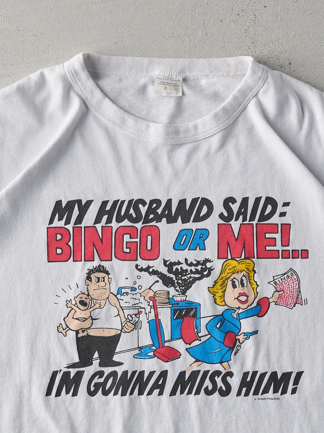 Vintage 80s White "Bingo or Me" Tee (M) sold by Rebalance Vintage product image thumbnail 2