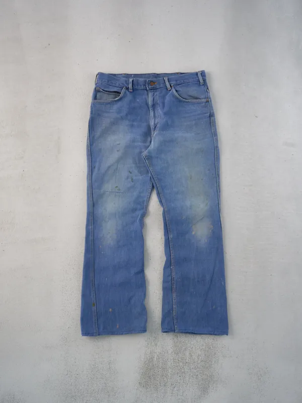 Vintage 70s Blue Jack Spratt Denim Flared Jeans (33x29) sold by Rebalance Vintage