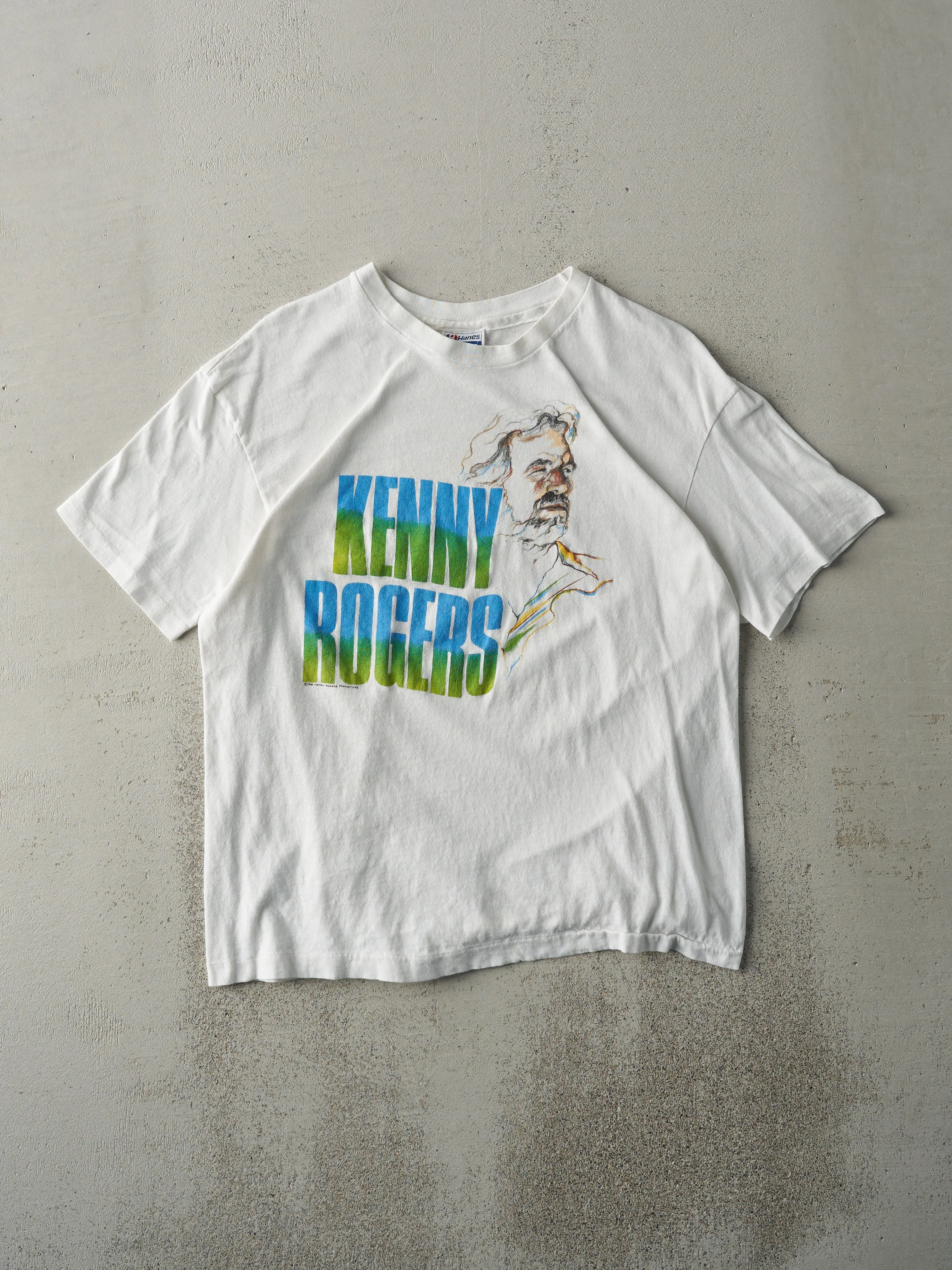Vintage 86' White Kenny Rogers Single Stitch Tee (M) sold by Rebalance Vintage