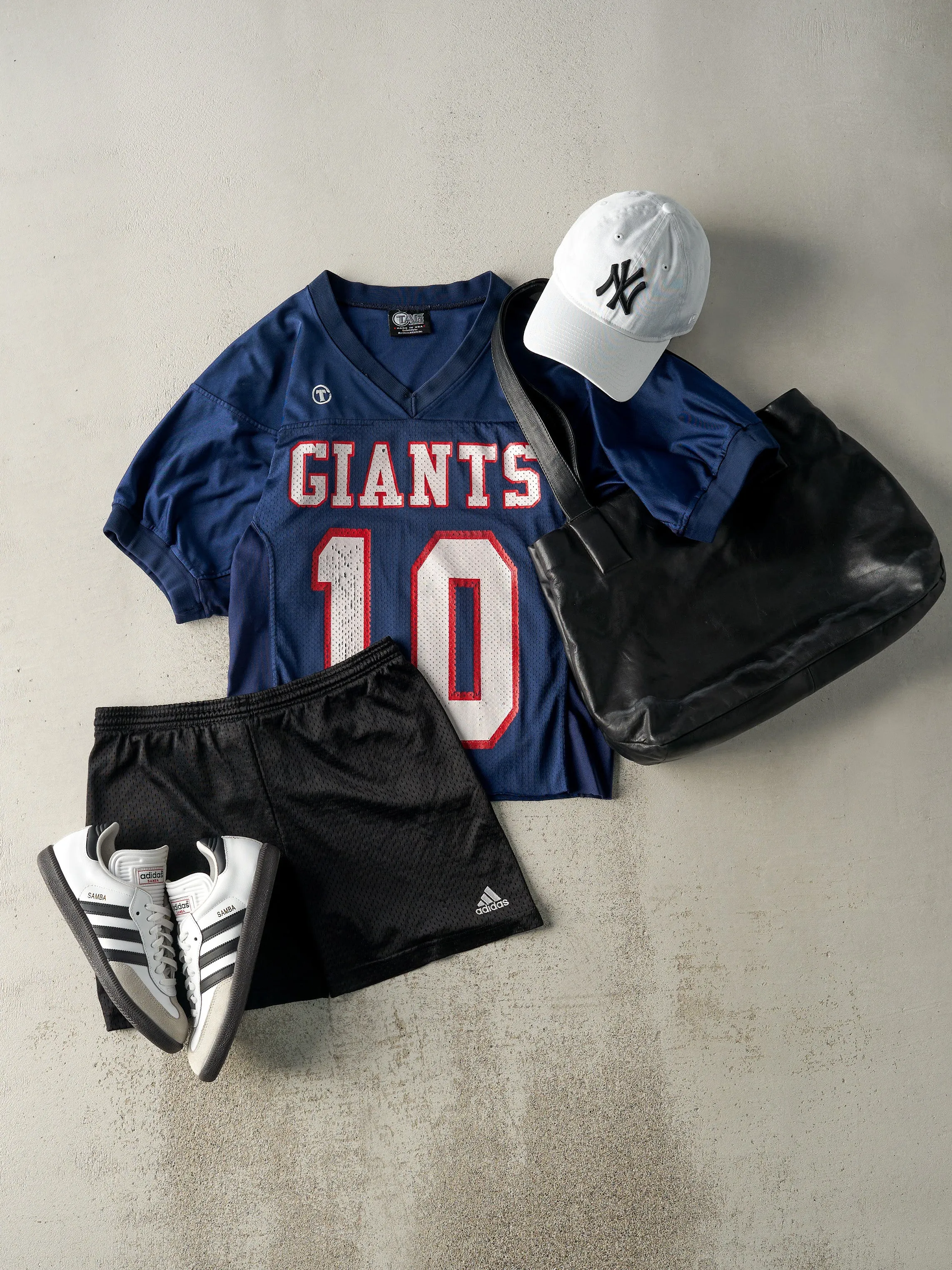 Vintage Y2K Navy Blue Giants #10 Cropped Football Jersey (S/M) sold by Rebalance Vintage product image thumbnail 2