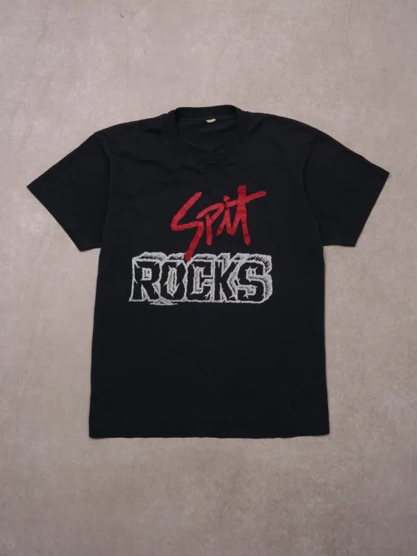 Vintage 90s Black Spit Rocks Single Stitch Graphic Tee (S/M) sold by Rebalance Vintage