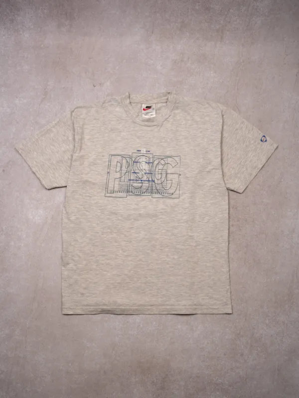 Vintage 90s Grey Nike Paris Saint-Germain Tee (M/L) sold by Rebalance Vintage
