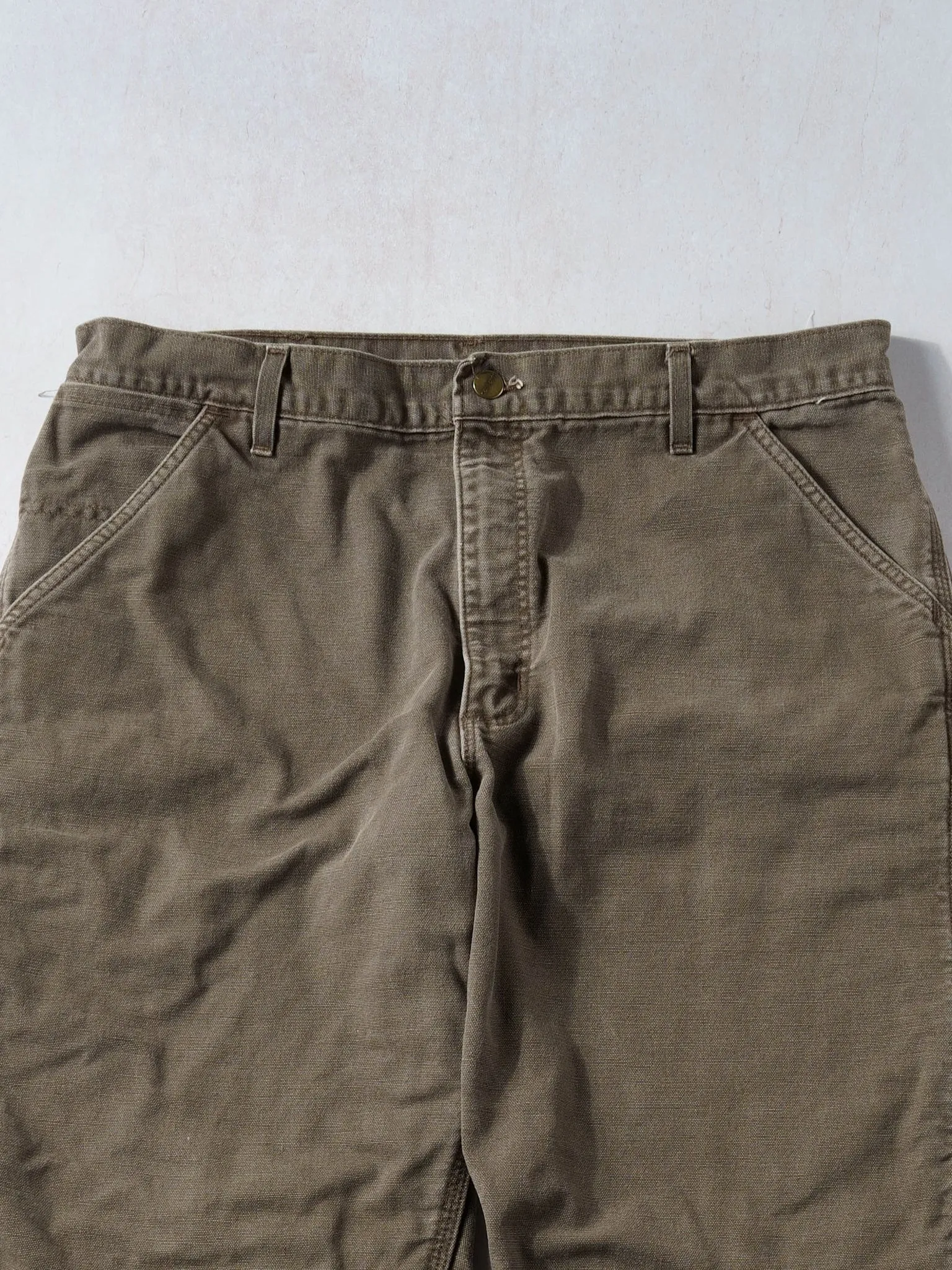 VIntage 90s Washed Brown Carhartt Lined Carpenter Pants (36x30) sold by Rebalance Vintage product image thumbnail 3