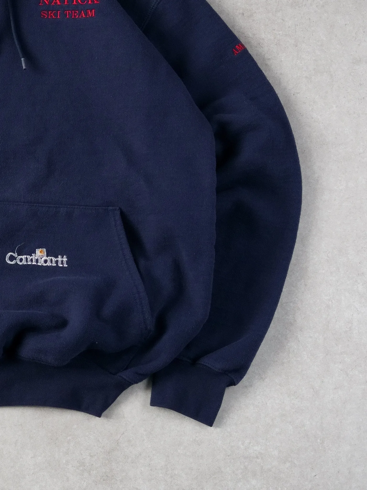 Vintage 90s Navy Blue Carhartt Natick Skii Team Hoodie (M) sold by Rebalance Vintage product image thumbnail 3