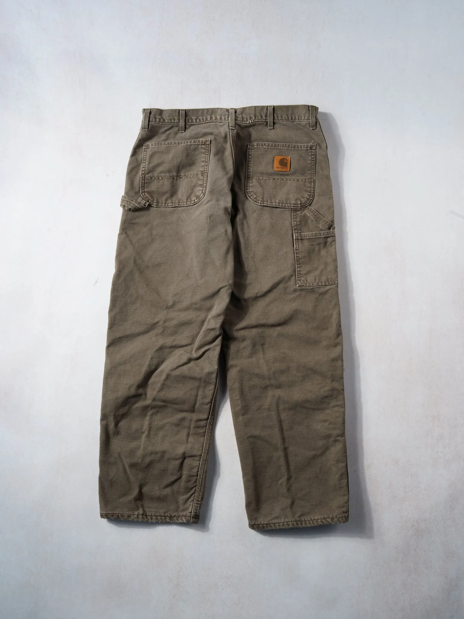 VIntage 90s Washed Brown Carhartt Lined Carpenter Pants (36x30) sold by Rebalance Vintage product image thumbnail 2