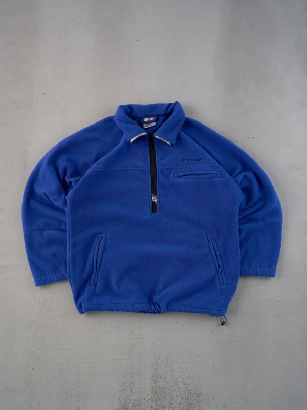 Vintage Y2k Royal Blue New Balance Fleece Collared 1/4 Zip Up (M/L) sold by Rebalance Vintage
