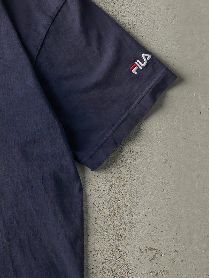 Vintage 90s Navy Blue Fila Embroidered Logo Tee (M) sold by Rebalance Vintage product image thumbnail 3