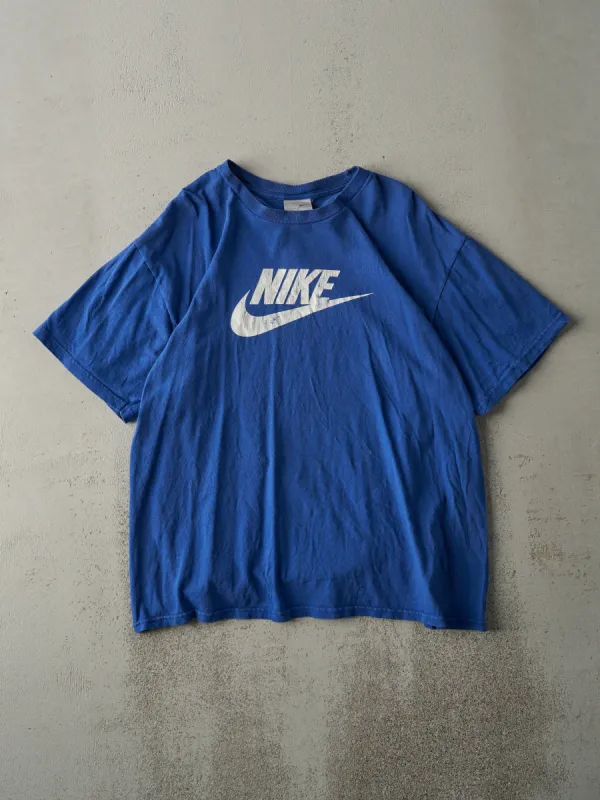 Vintage Y2K Royal Blue Nike Logo Tee (M) sold by Rebalance Vintage