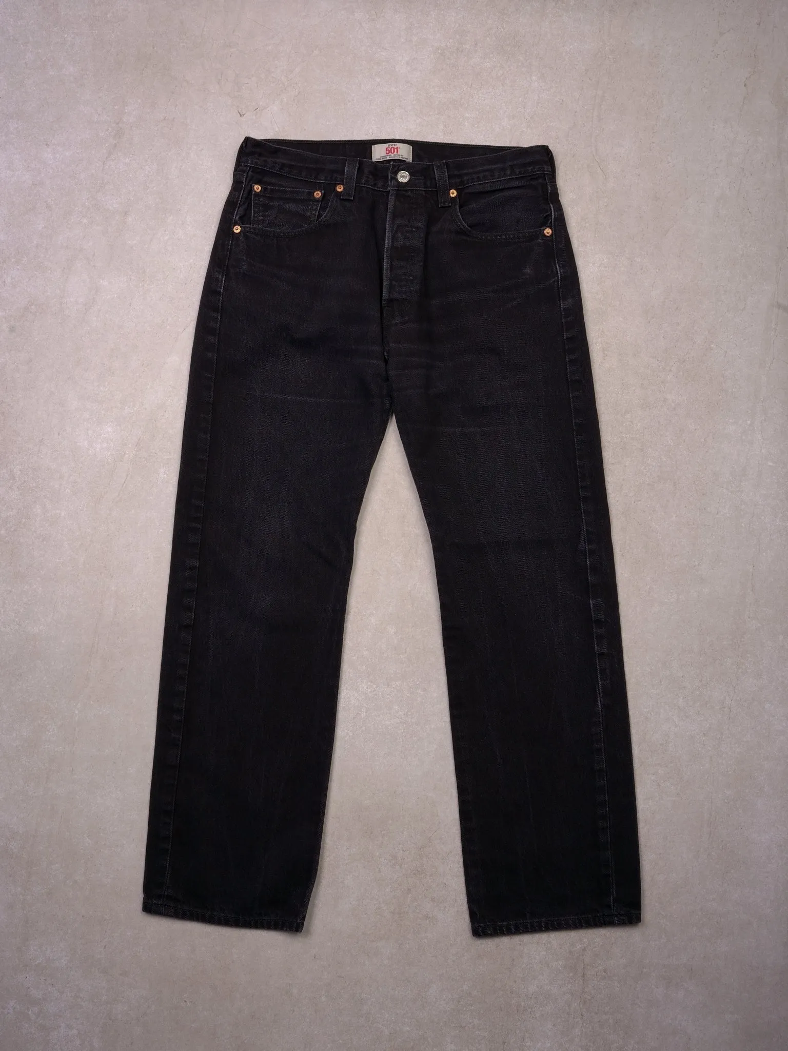 Vintage Black Levi's 501 Straight Leg Button Fly Denim Jeans (32x29) sold by Rebalance Vintage