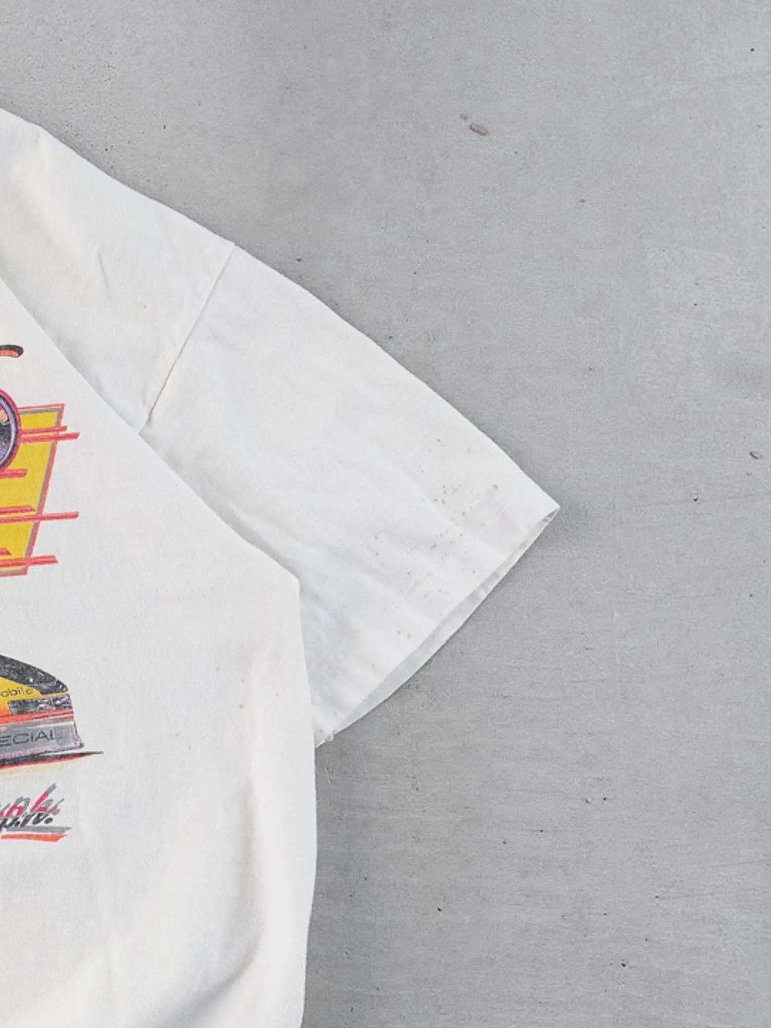 Vintage 89' White Single Stitched Mike Dann Pisano Racing Graphic Tee (M) sold by Rebalance Vintage product image thumbnail 5