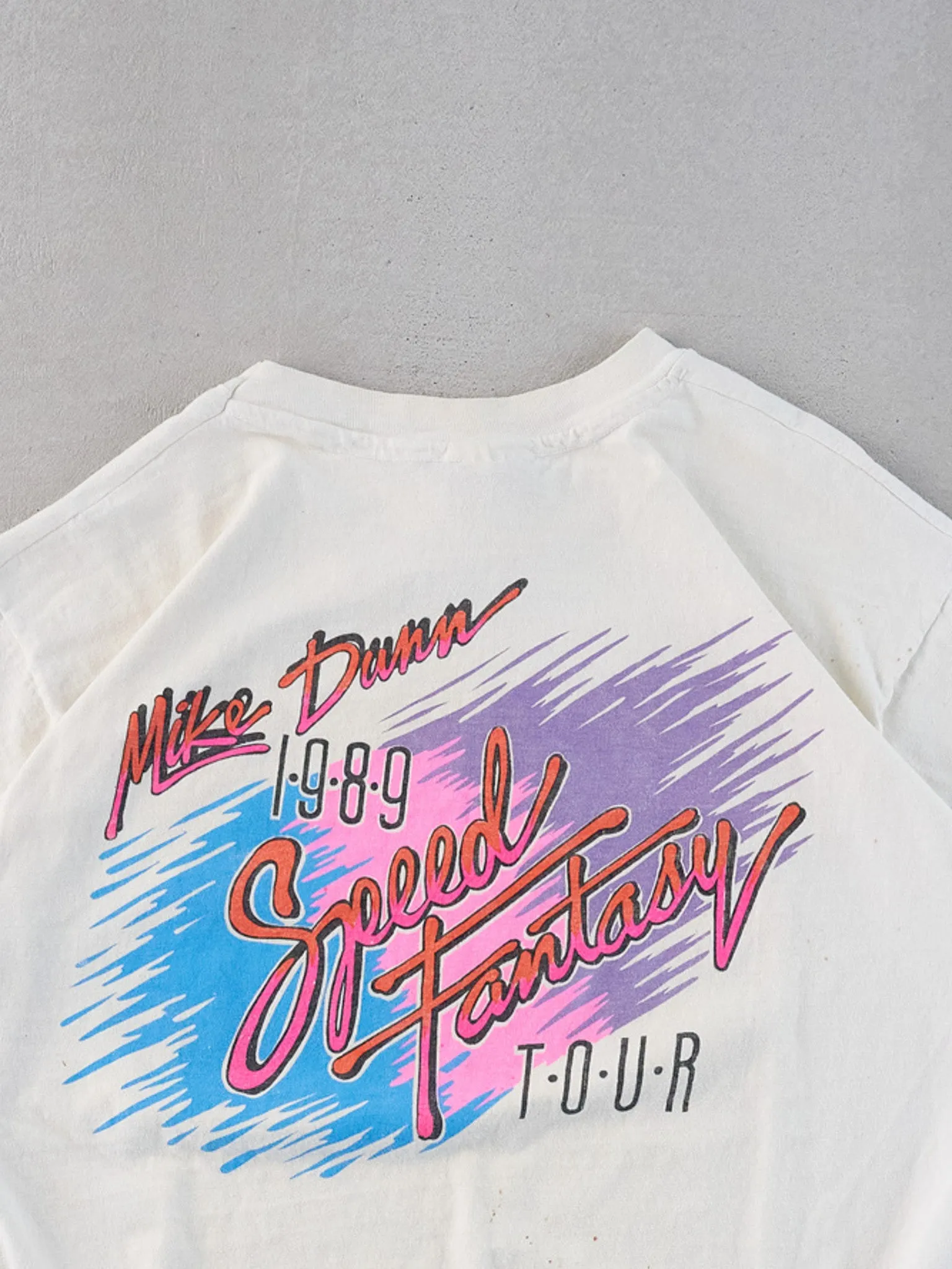 Vintage 89' White Single Stitched Mike Dann Pisano Racing Graphic Tee (M) sold by Rebalance Vintage product image thumbnail 4