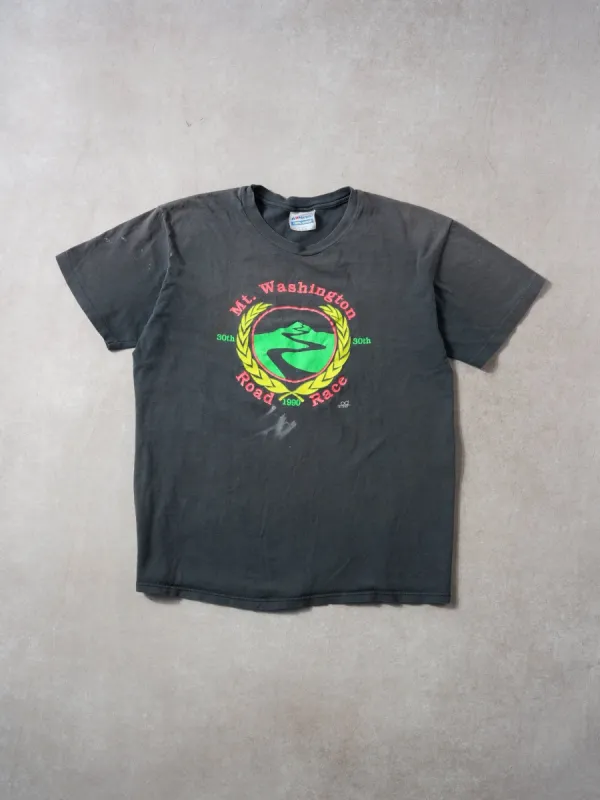 Vintage 90' Washed Black Mt. Washington Road Race Graphic Tee (M/L) sold by Rebalance Vintage