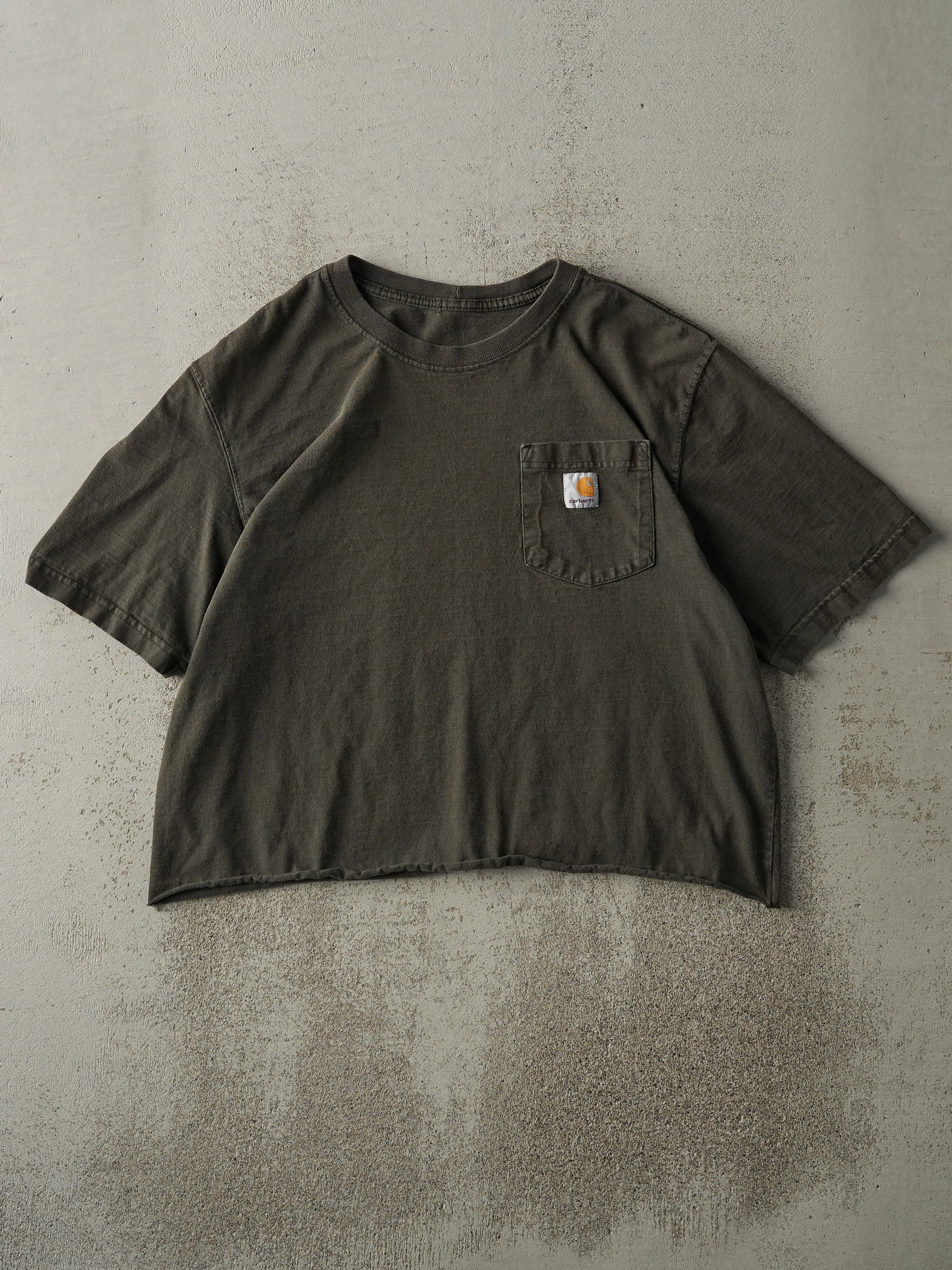 Vintage Y2K Dark Green Carhartt Cropped Pocket Tee (S/M) sold by Rebalance Vintage