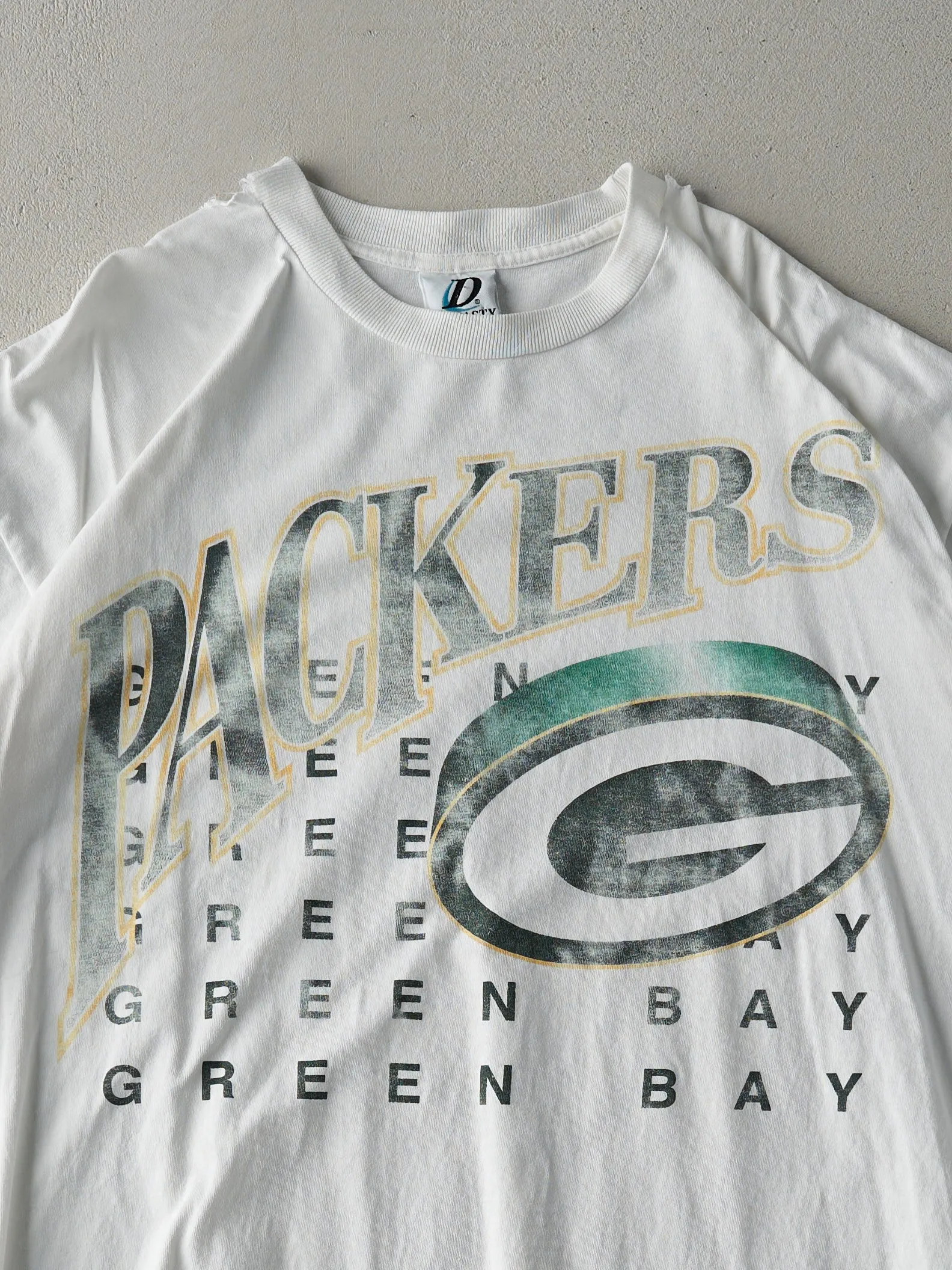 Vintage 90s White Faded Green Bay Packers Long Tee (XL) sold by Rebalance Vintage product image thumbnail 2