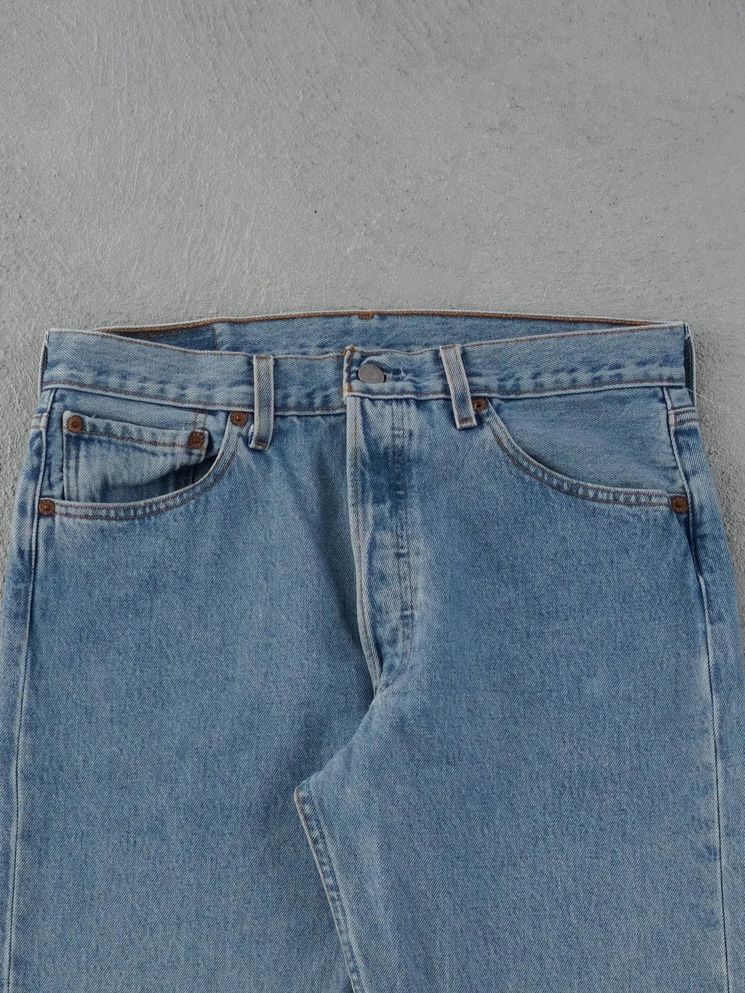 Vintage 90s Light Washed Blue Levi's 501 Denim Jeans (33x30) sold by Rebalance Vintage product image thumbnail 3