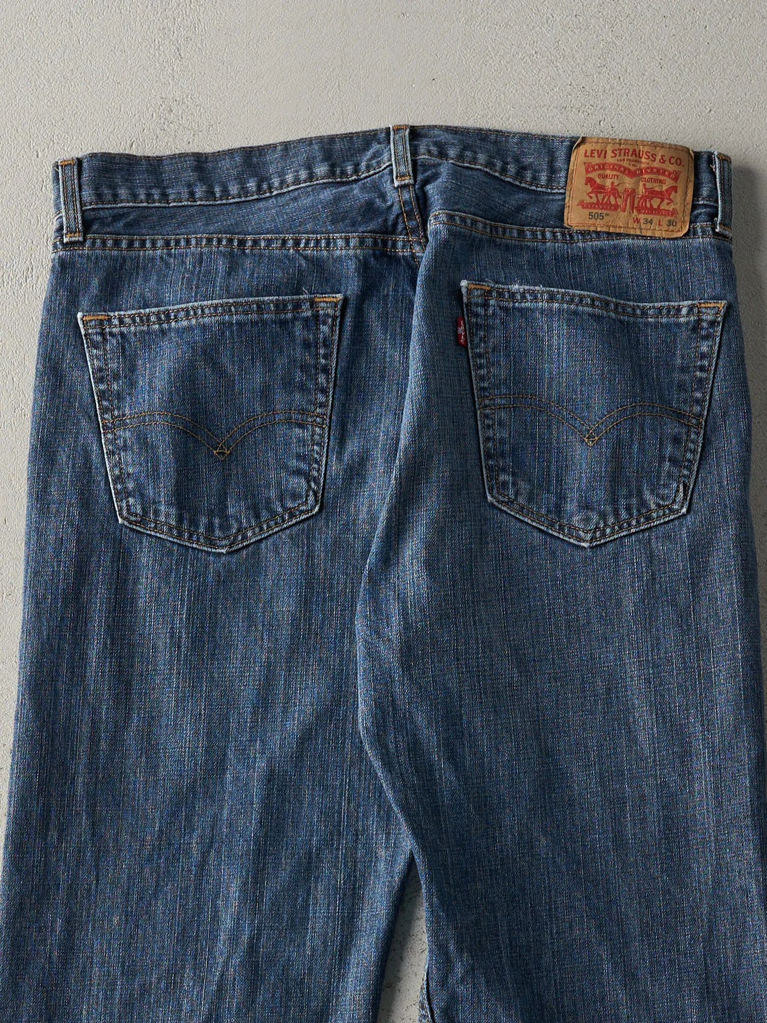 Vintage Y2K Dark Wash Levi's 505 Jeans (36x31) sold by Rebalance Vintage product image thumbnail 4