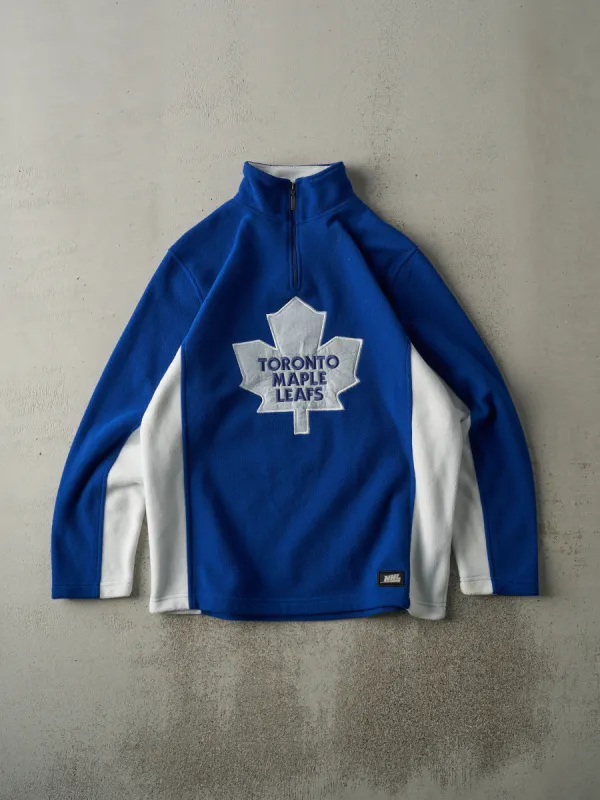Vintage Y2K Blue & White Toronto Maple Leafs Fleece Quarter Zip Sweater (M/L) sold by Rebalance Vintage