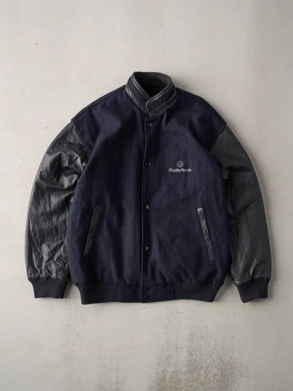 Vintage 90s Navy North End Varsity Jacket (L) sold by Rebalance Vintage