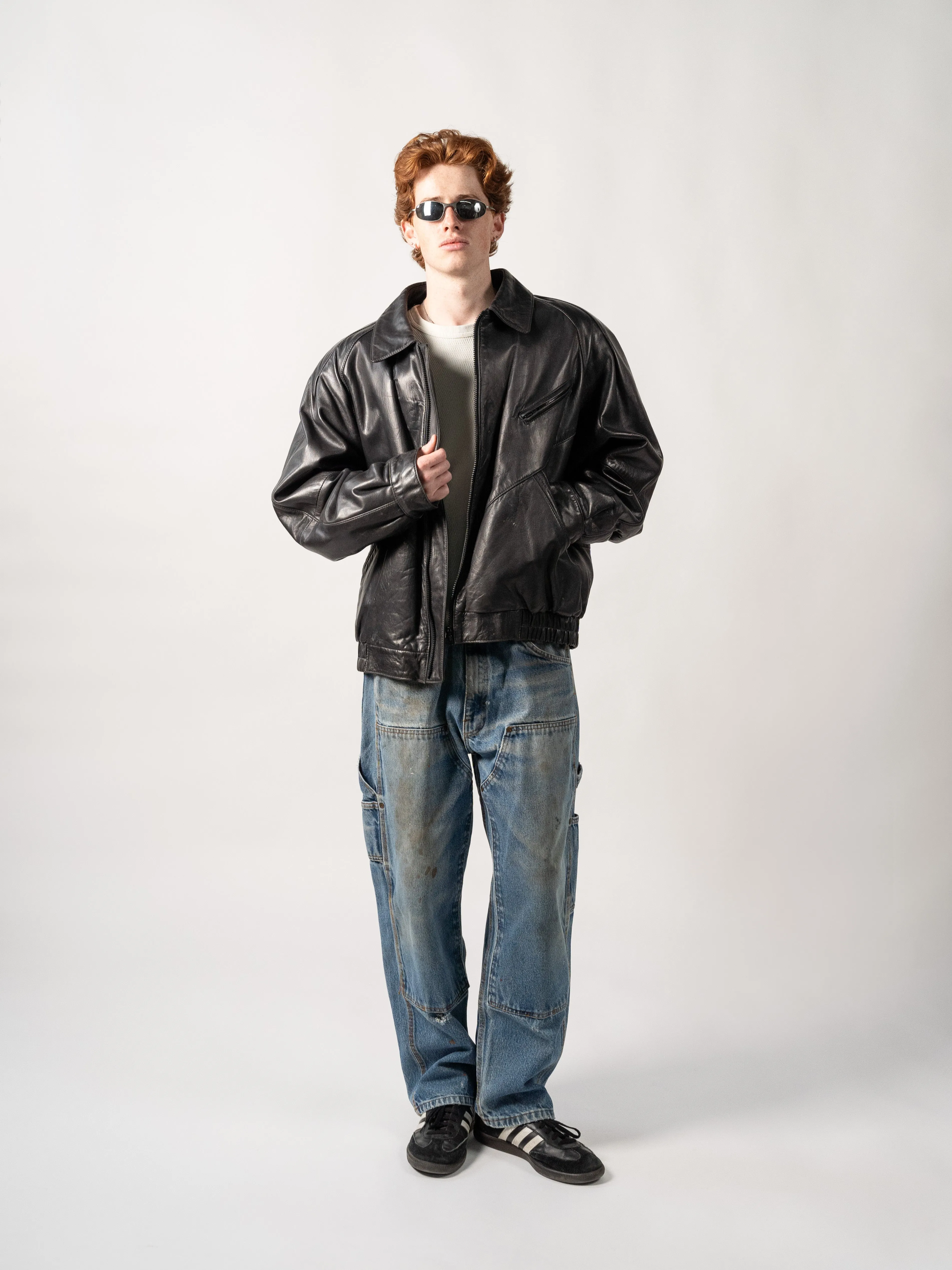 Vintage 90s Black Andres Leather Jacket (L) sold by Rebalance Vintage product image thumbnail 2
