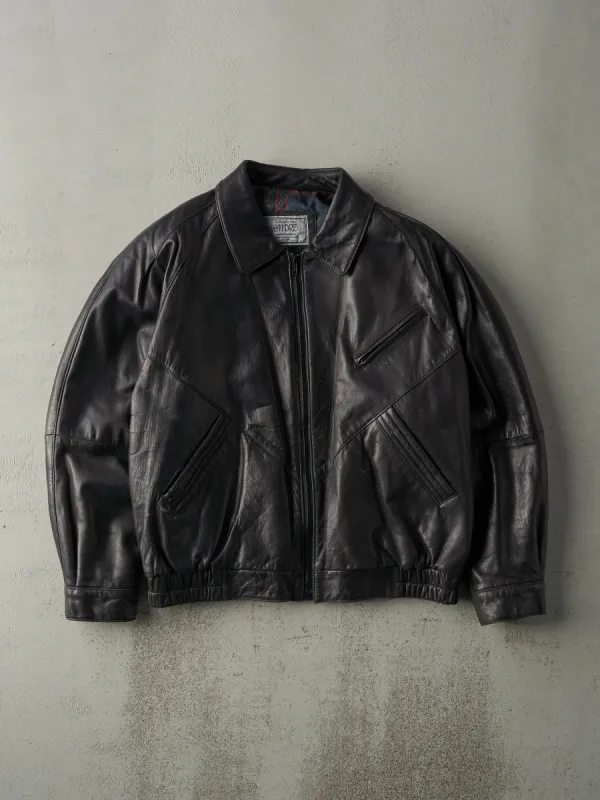 Vintage 90s Black Andres Leather Jacket (L) sold by Rebalance Vintage