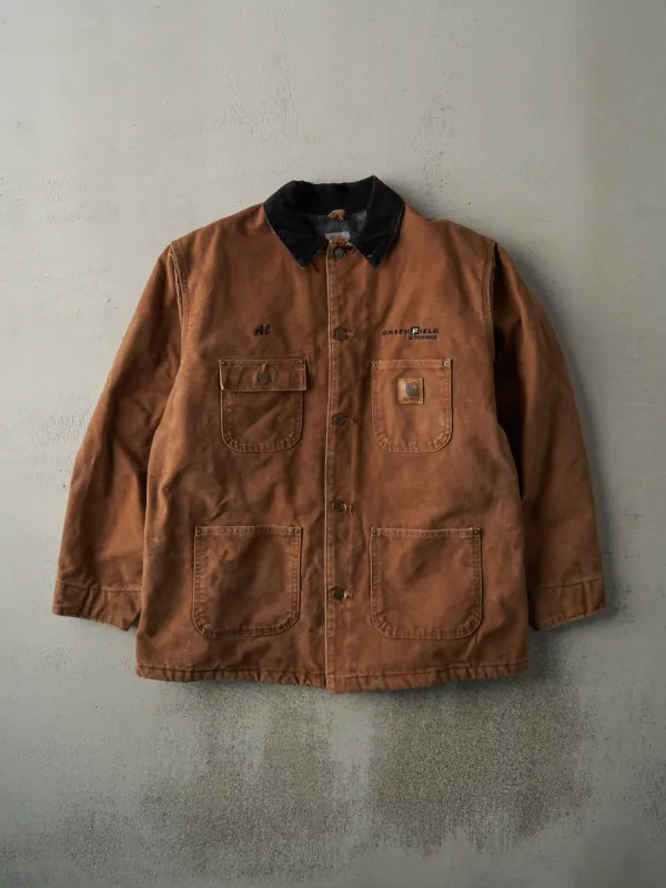 Vintage Y2K Brown Embroidered Carhartt Chore Jacket (L) sold by Rebalance Vintage