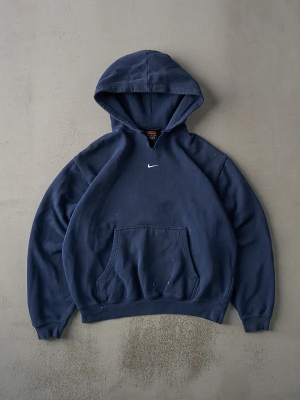 Vintage 90s Navy Nike Centre Check Boxy Hoodie (L) sold by Rebalance Vintage