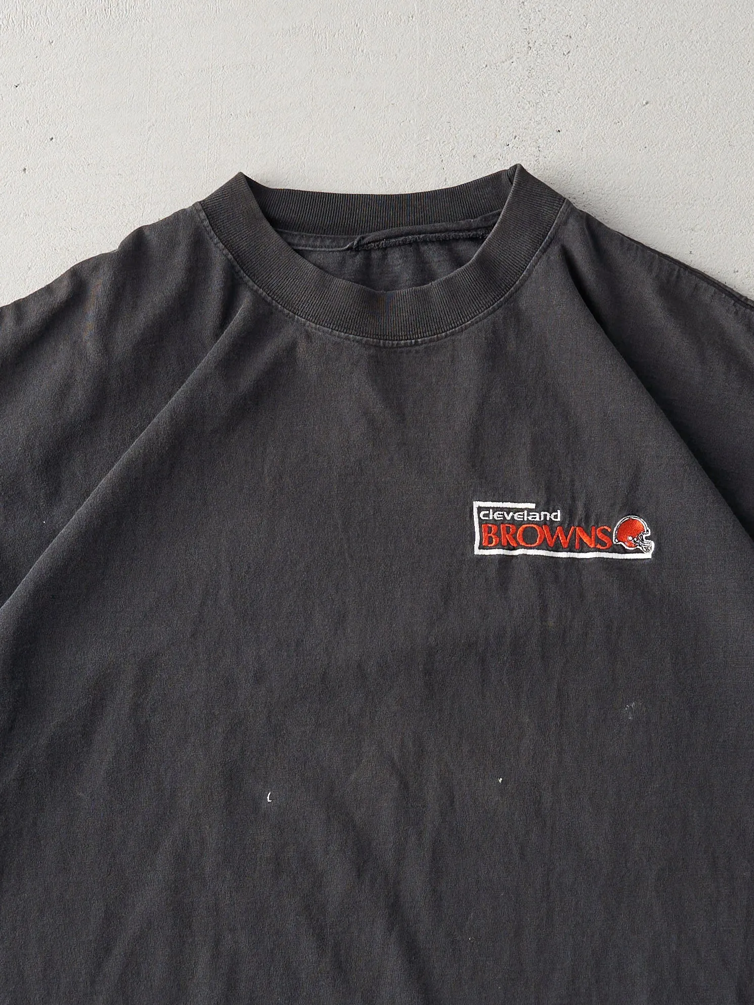 Vintage 90s Faded Black Cleveland Browns Tee (L/XL) sold by Rebalance Vintage product image thumbnail 2