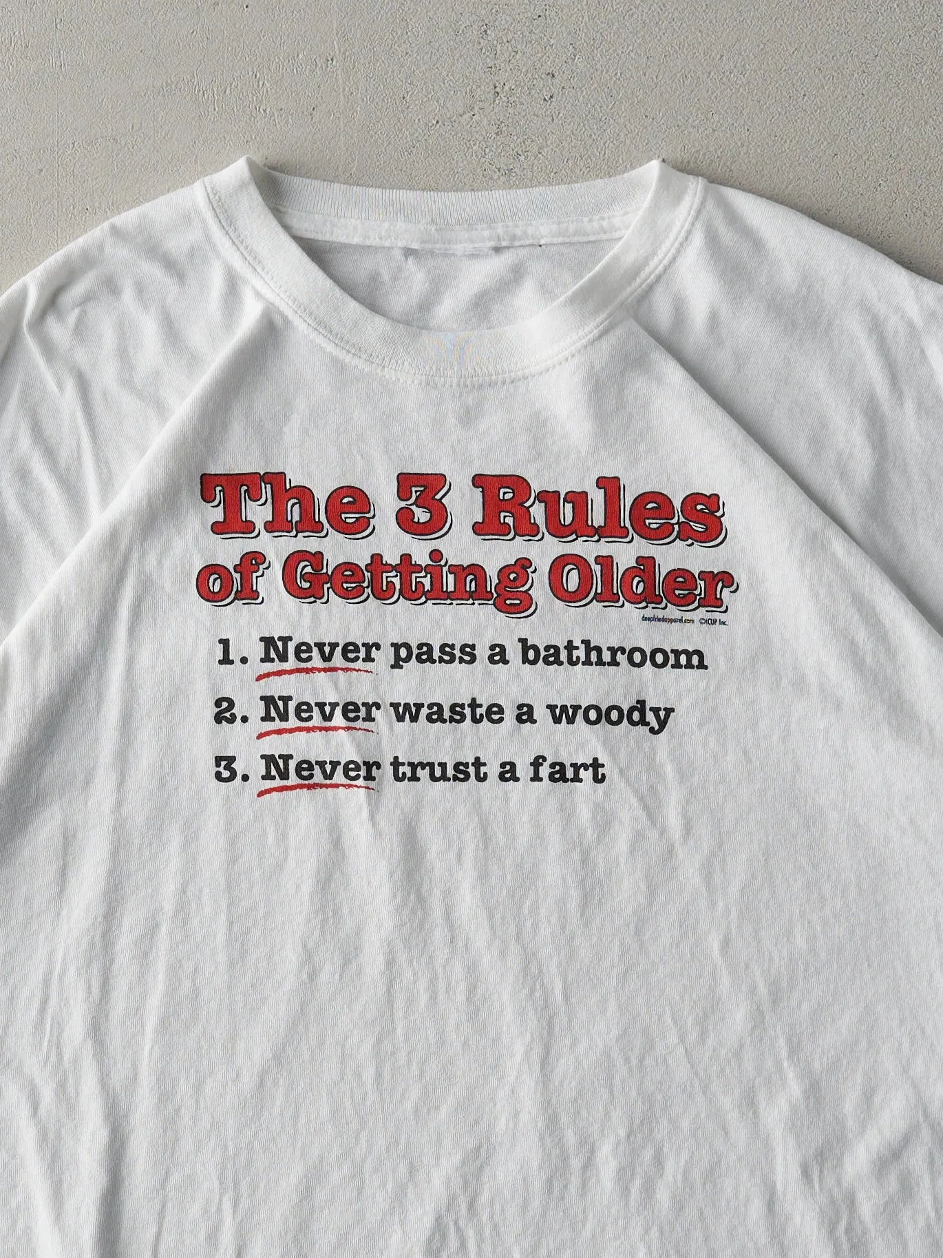 Vintage Y2K White "Rules Of Getting Older" Tee (L) sold by Rebalance Vintage product image thumbnail 2