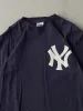 Vintage Y2K Navy Blue New York Yankees Fan Tee (S/M) sold by Rebalance Vintage